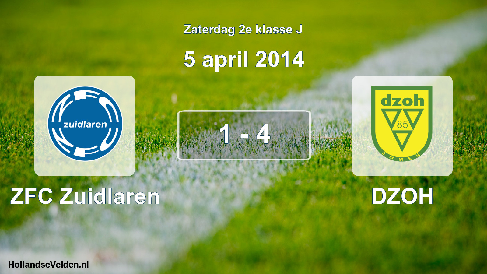 Total number of matches played: ZFC Zuidlaren - DZOH 1 - 4 (5 April 2014)