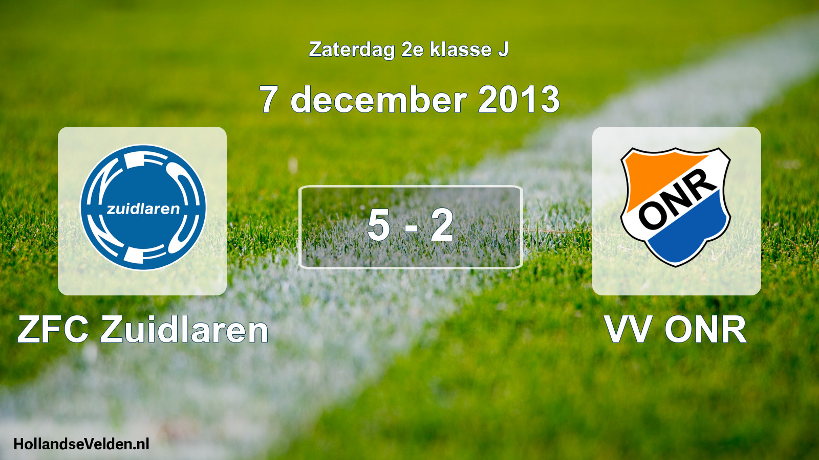 Total number of matches played: ZFC Zuidlaren - VV ONR 5 - 2 (7 December 2013)