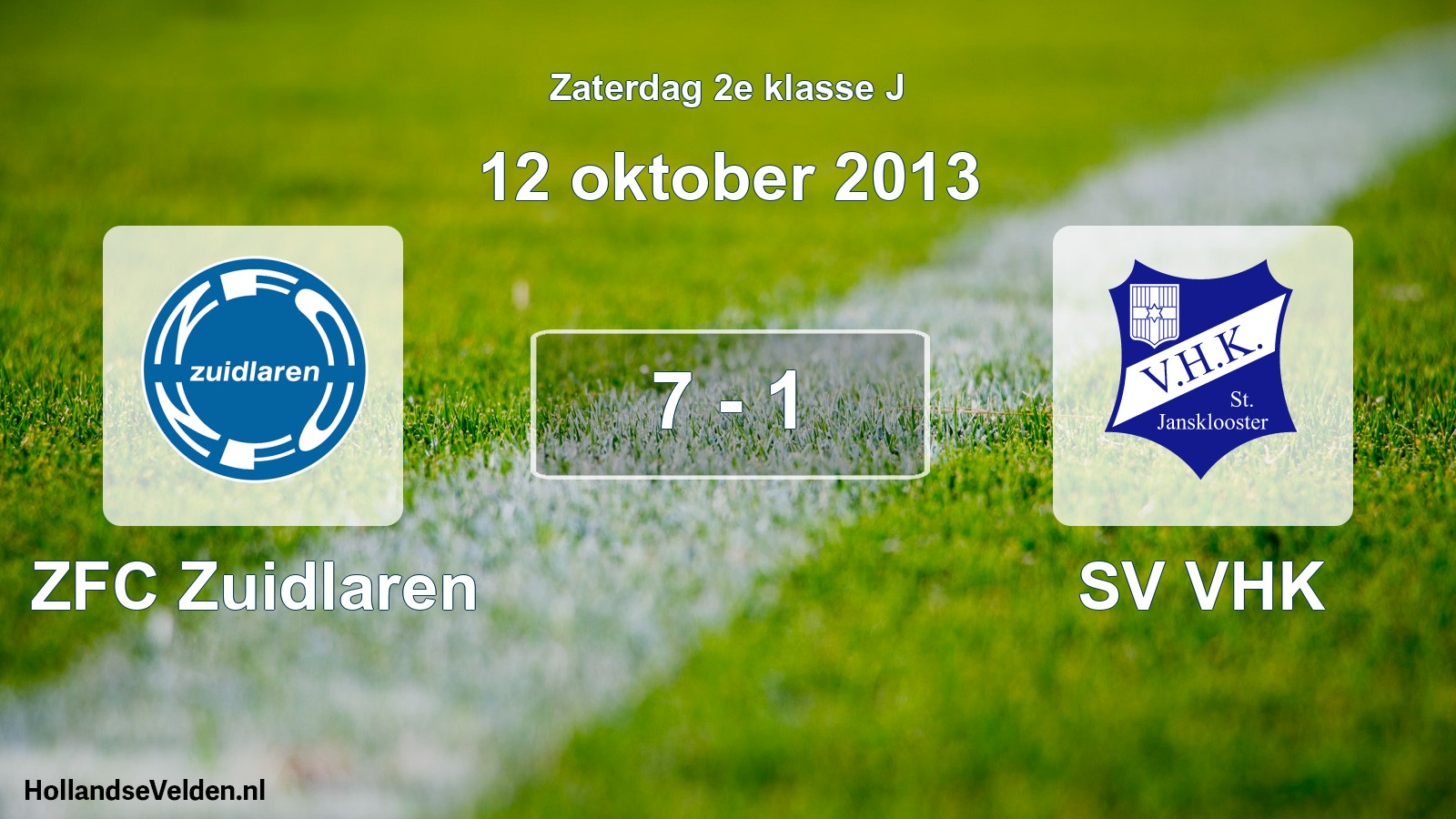 Total number of matches played: ZFC Zuidlaren - SV VHK 7 - 1 (12 October 2013)
