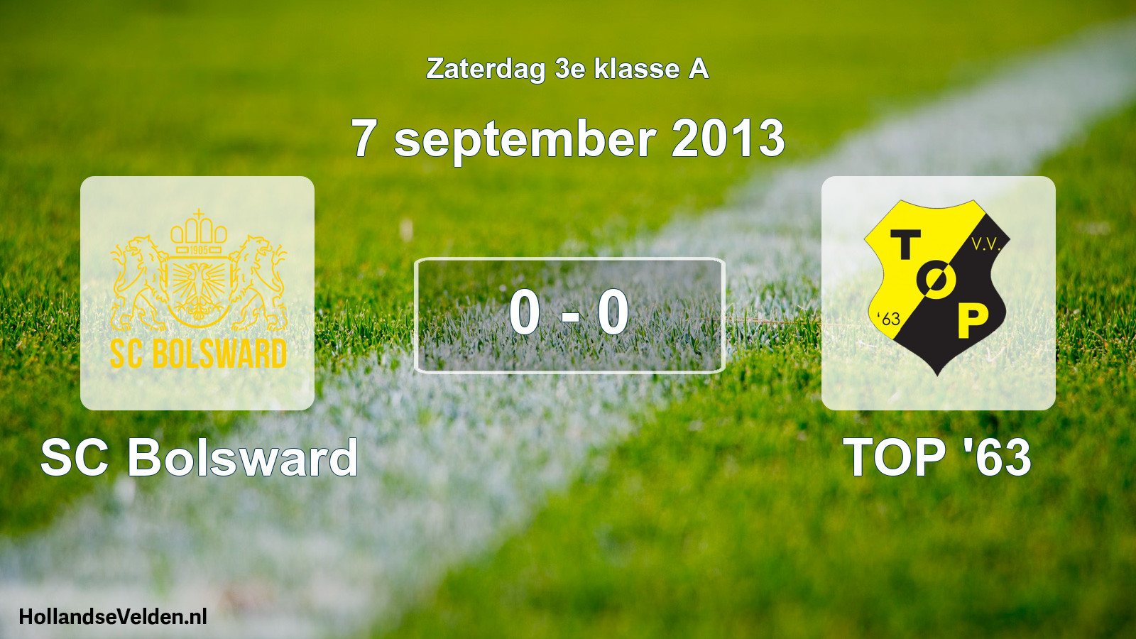 Total number of matches played: SC Bolsward - TOP '63 0 - 0 (7 September 2013)