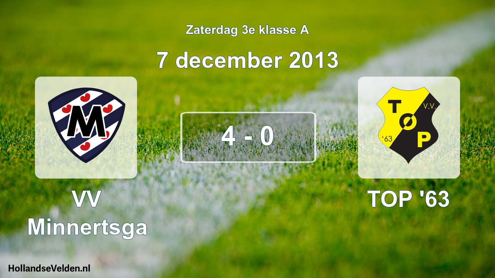 Total number of matches played: VV Minnertsga - TOP '63 4 - 0 (7 December 2013)