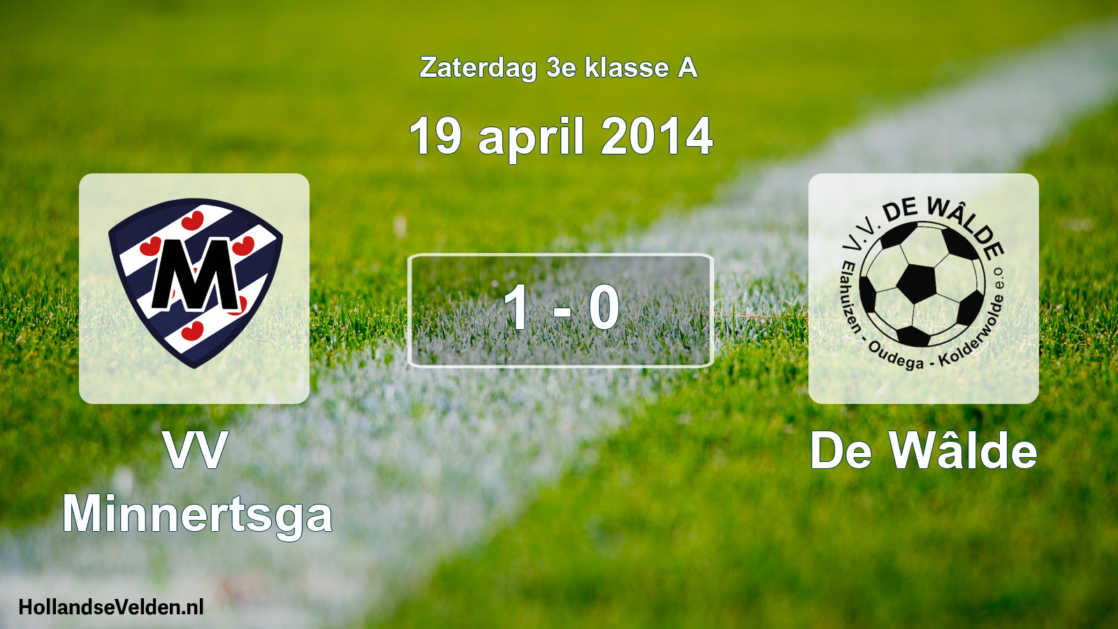 Total number of matches played: VV Minnertsga - De Wâlde 1 - 0 (19 April 2014)