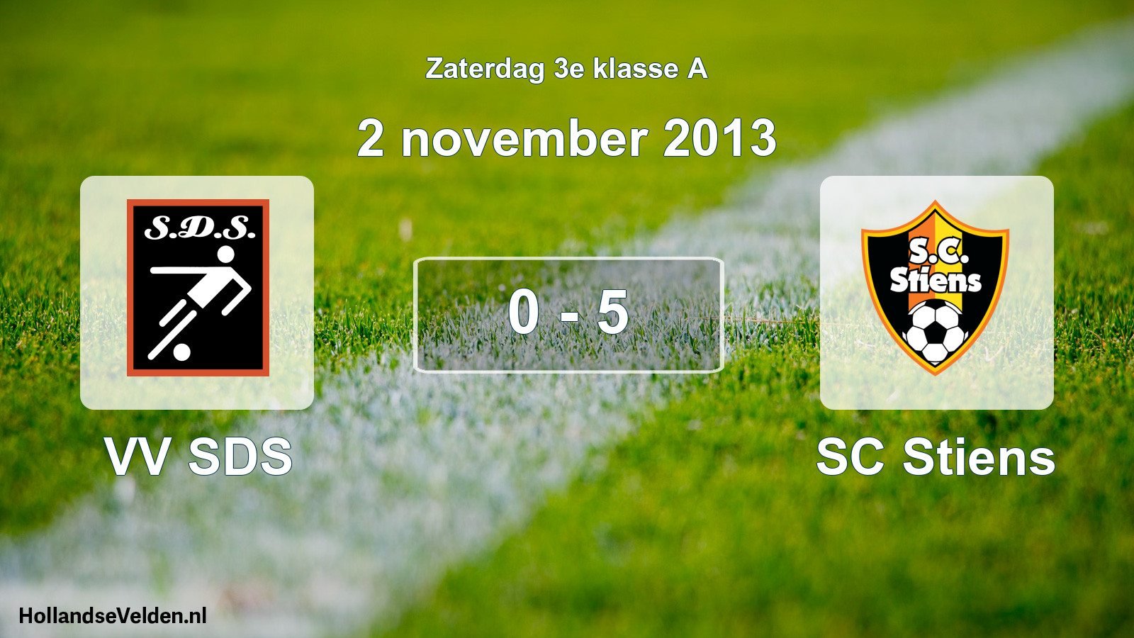 Total number of matches played: VV SDS - SC Stiens 0 - 5 (2 November 2013)