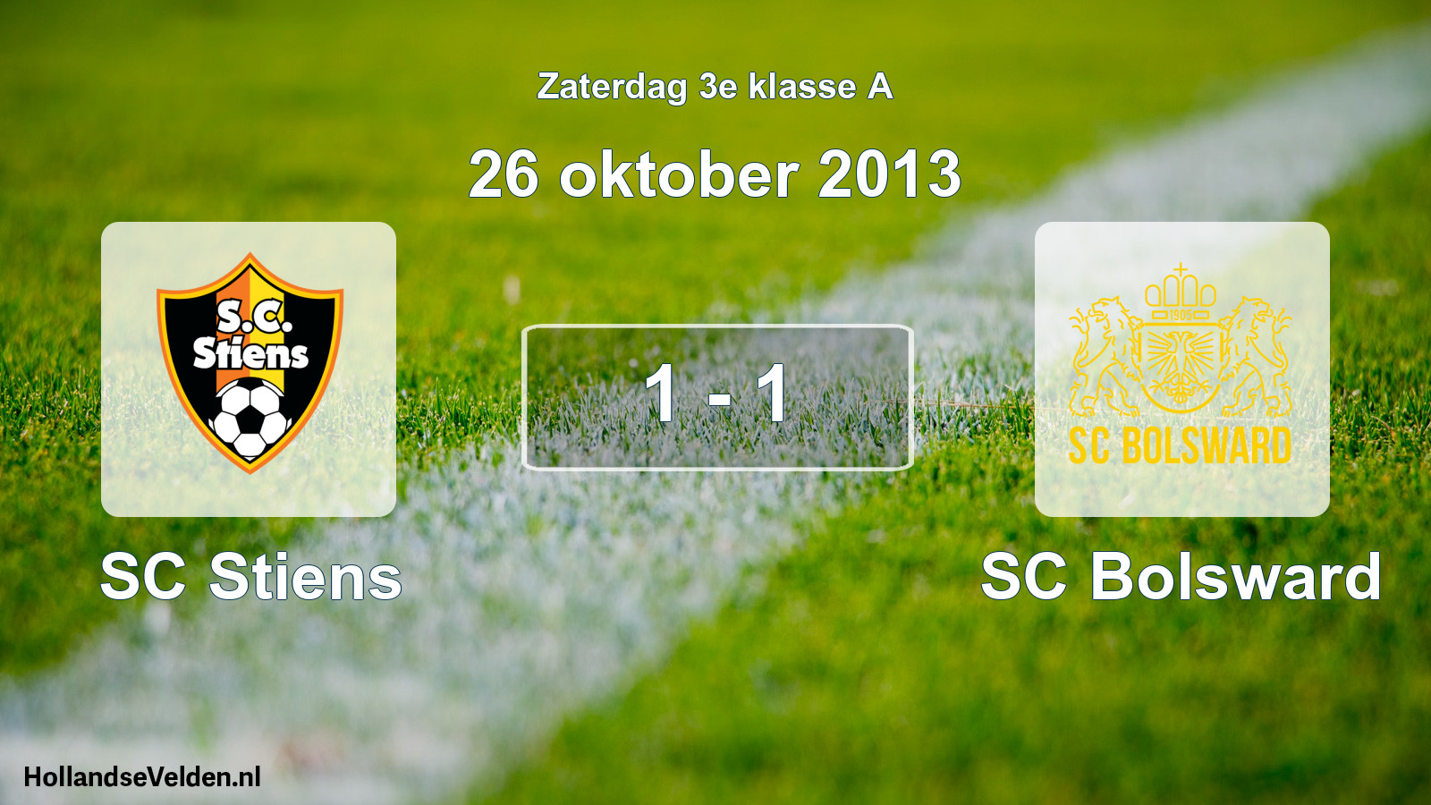 Total number of matches played: SC Stiens - SC Bolsward 1 - 1 (26 October 2013)