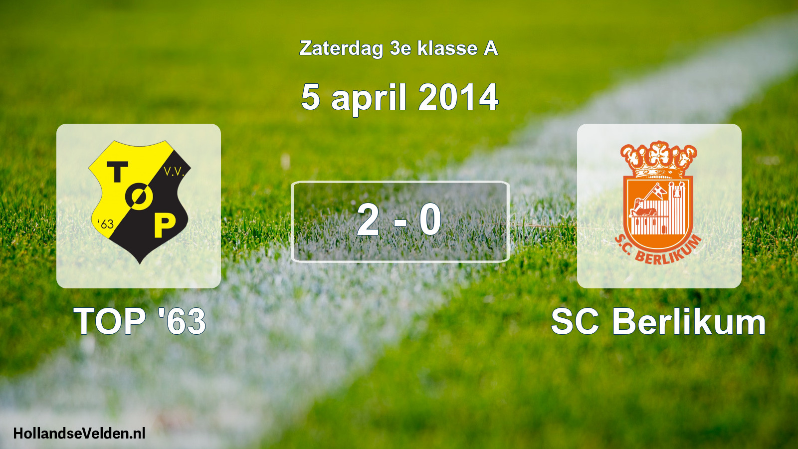 Total number of matches played: TOP '63 - SC Berlikum 2 - 0 (5 April 2014)