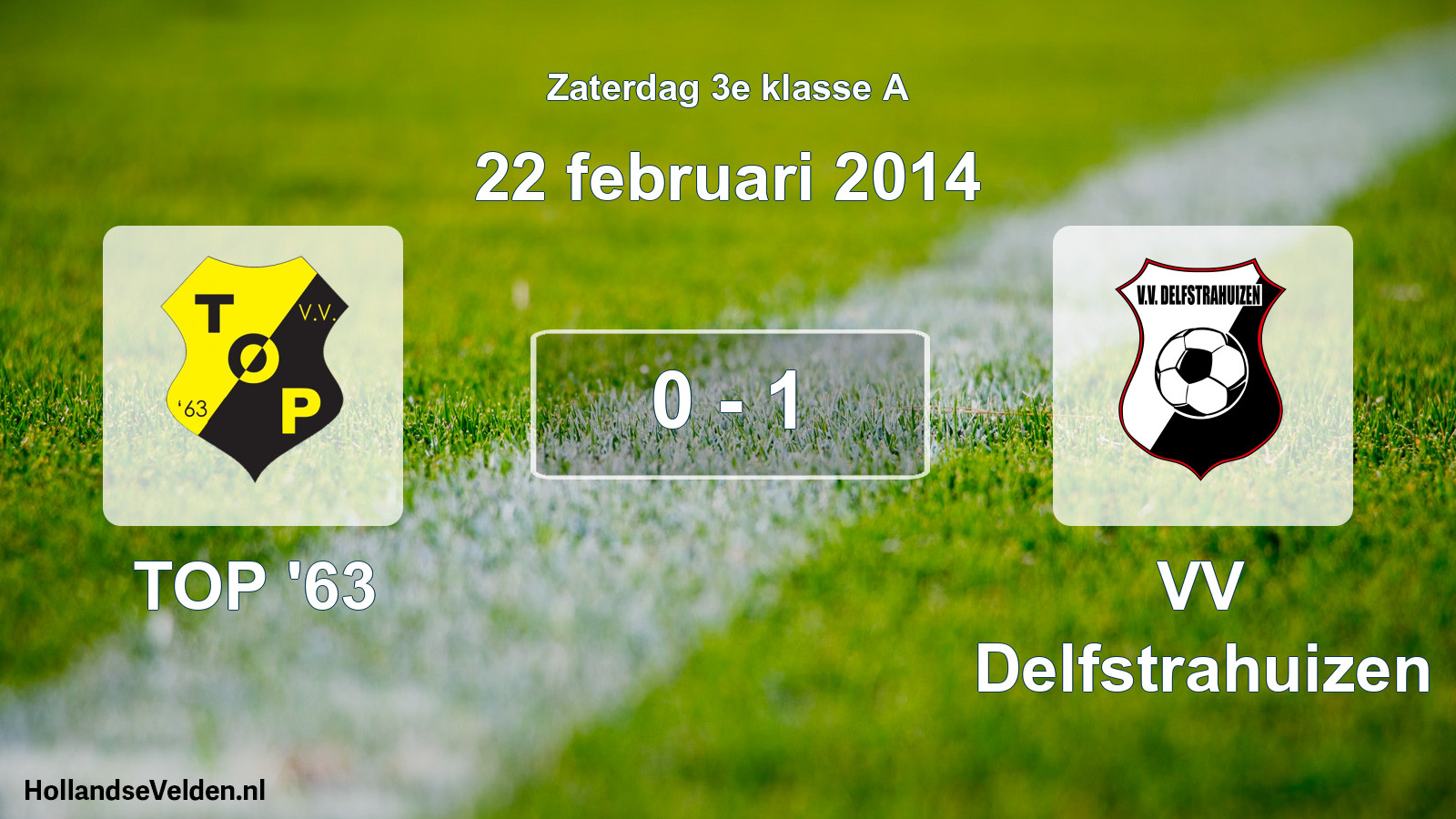 Total number of matches played: TOP '63 - VV Delfstrahuizen 0 - 1 (22 February 2014)
