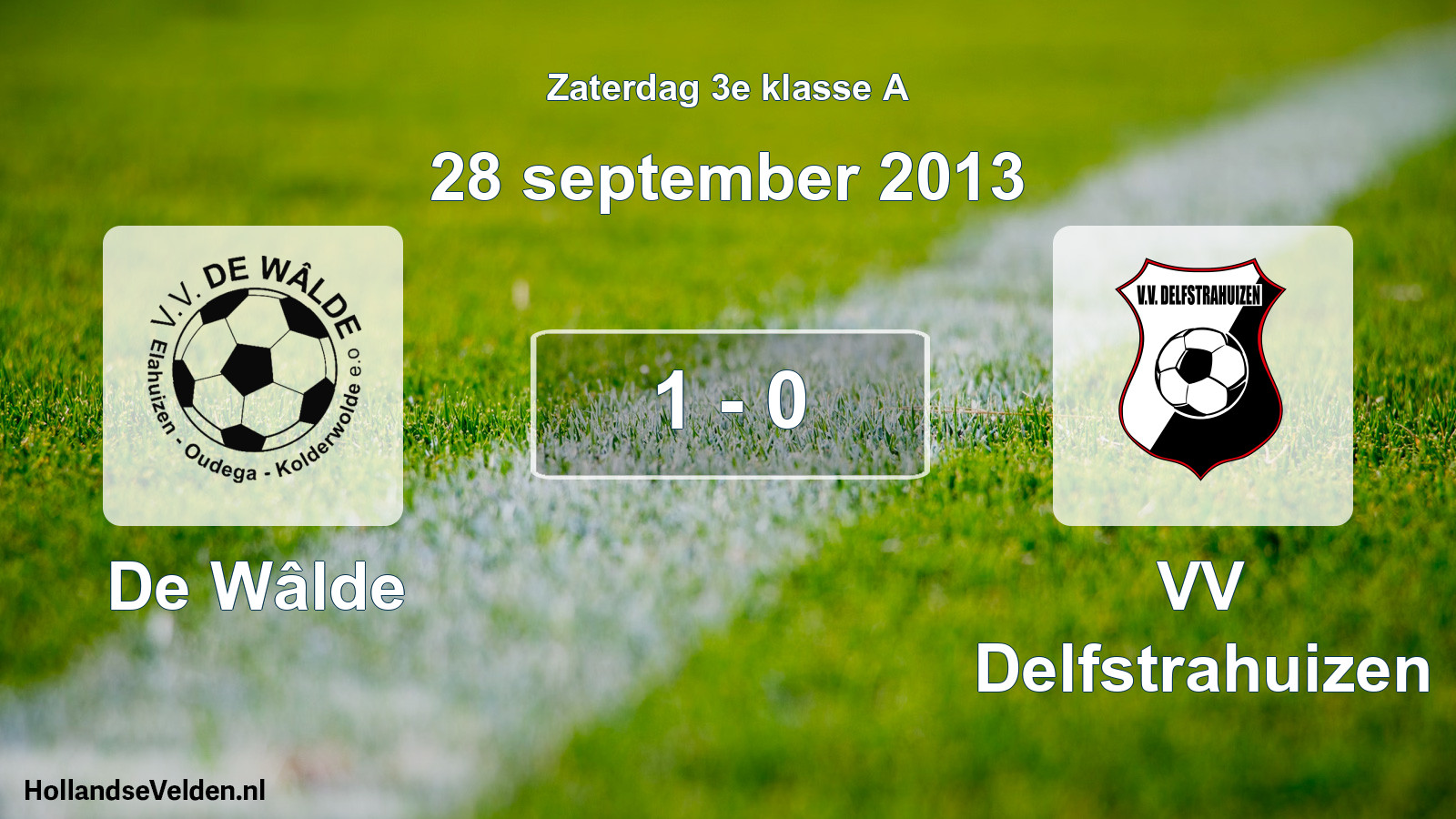 Total number of matches played: De Wâlde - VV Delfstrahuizen 1 - 0 (28 September 2013)
