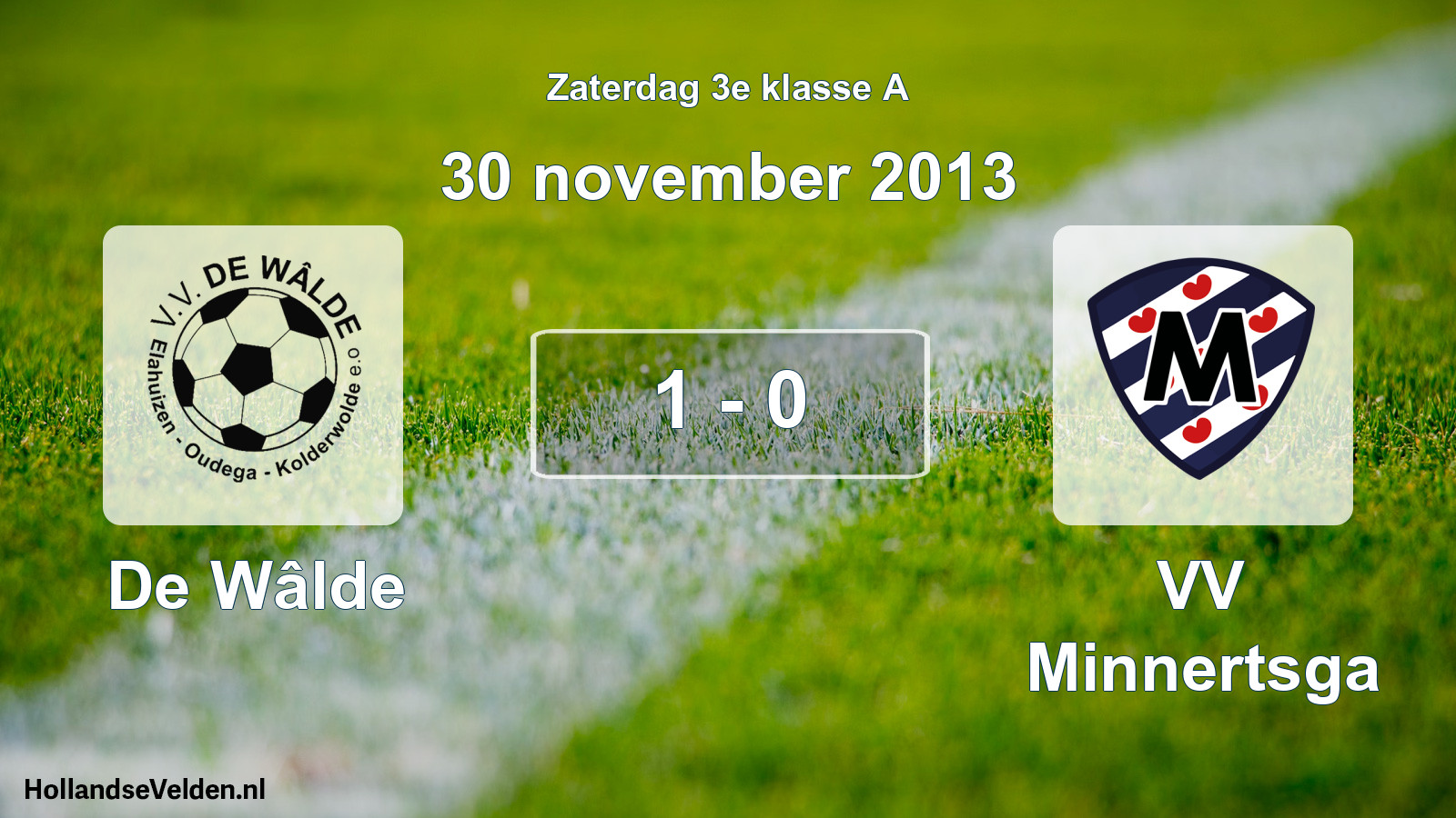 Total number of matches played: De Wâlde - VV Minnertsga 1 - 0 (30 November 2013)