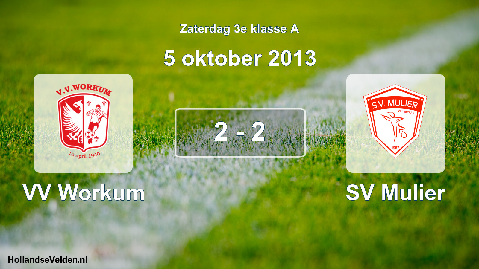 Total number of matches played: VV Workum - SV Mulier 2 - 2 (5 October 2013)