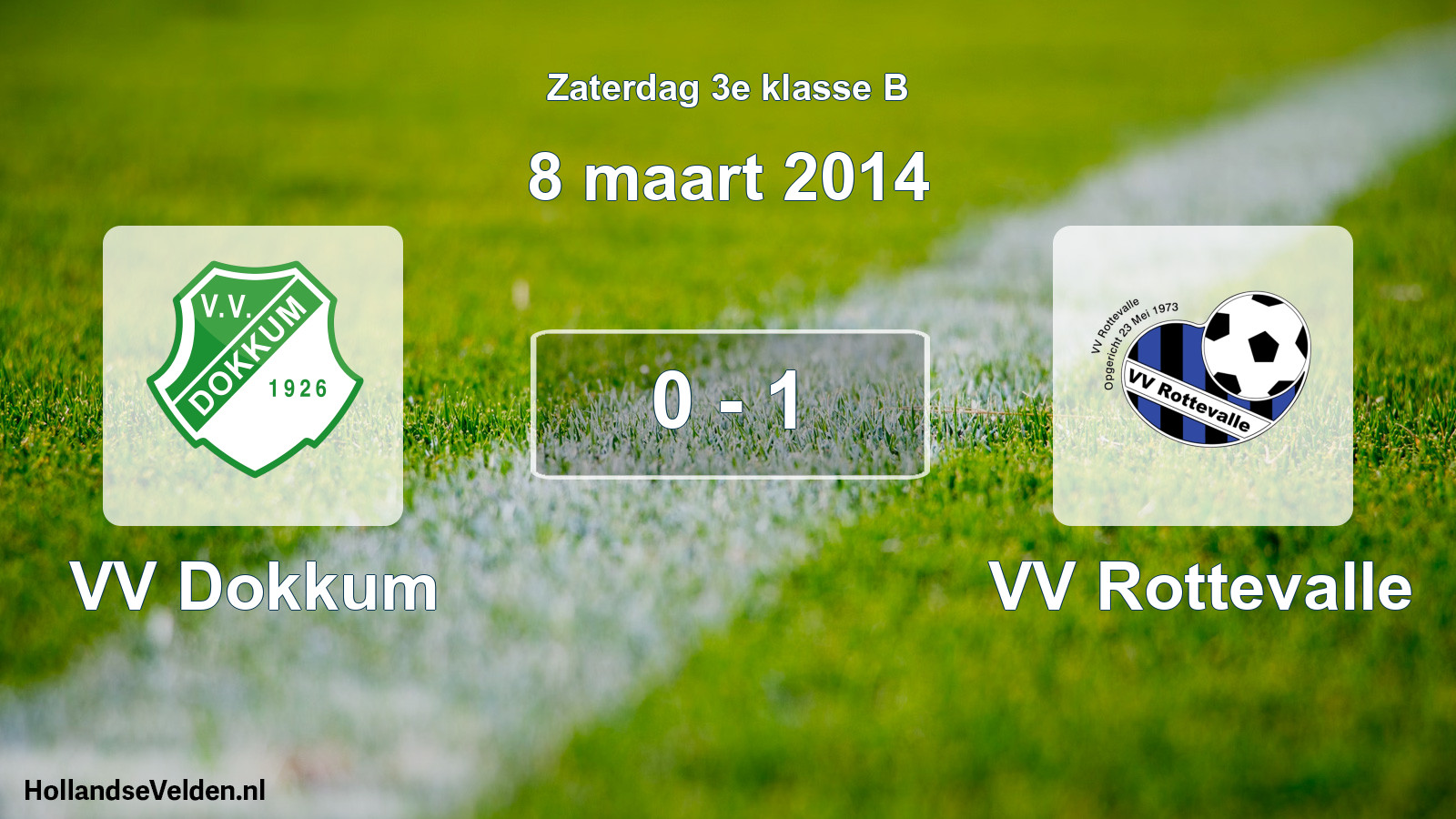 Total number of matches played: VV Dokkum - VV Rottevalle 0 - 1 (8 March 2014)