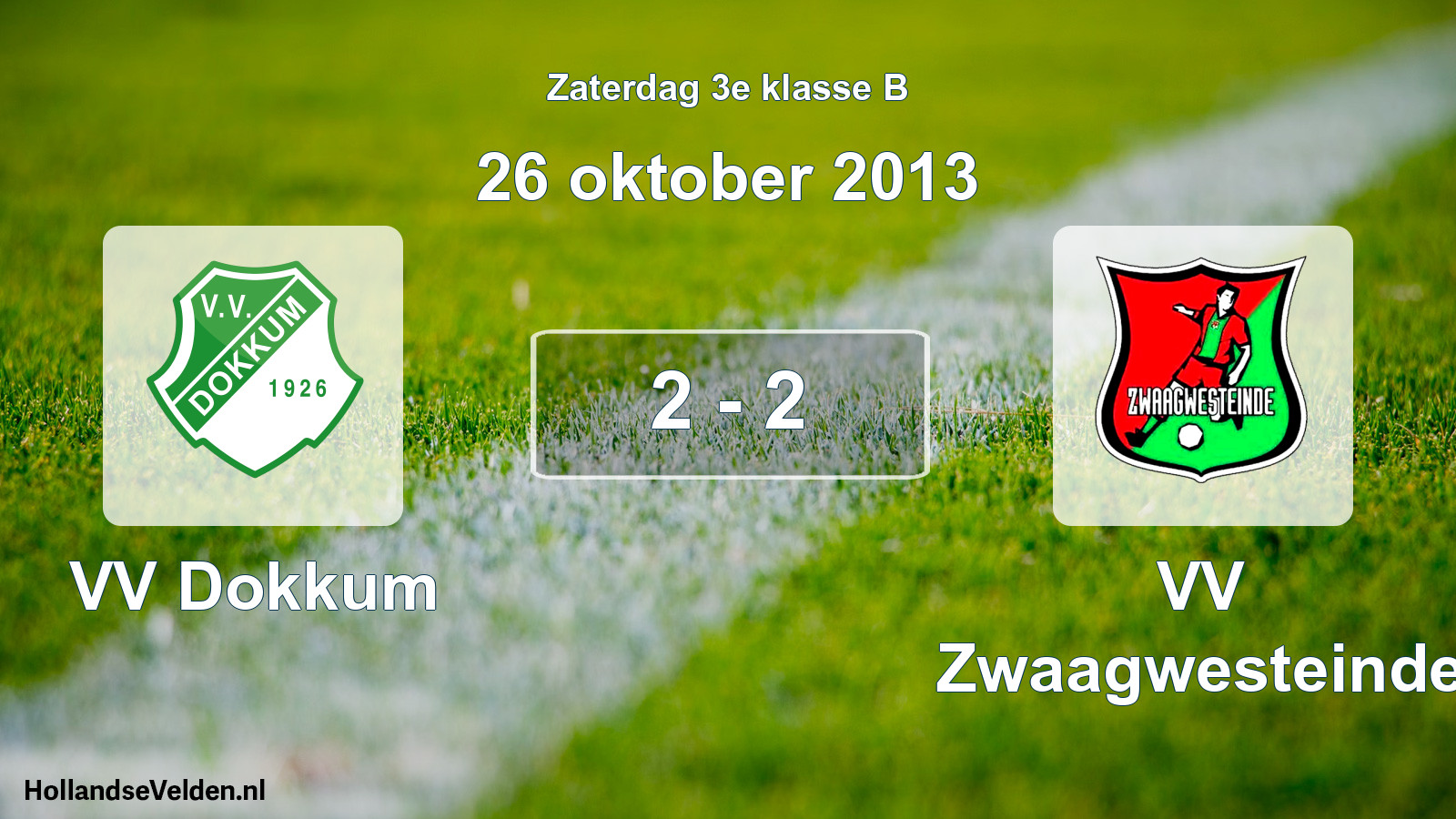 Total number of matches played: VV Dokkum - VV Zwaagwesteinde 2 - 2 (26 October 2013)