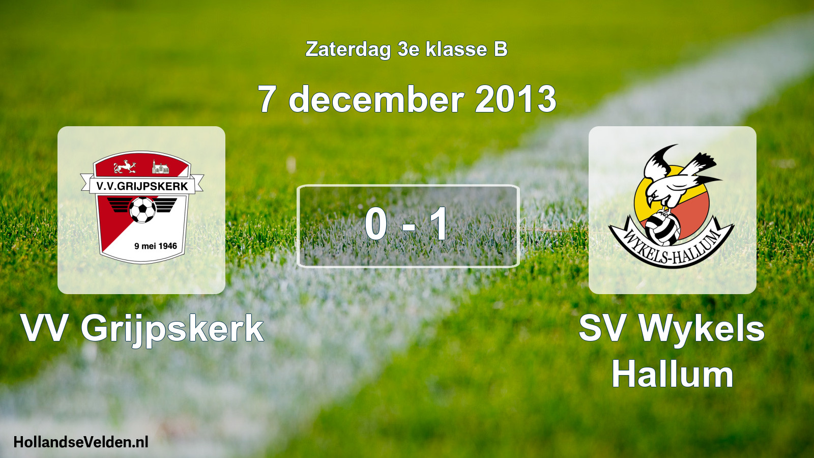 Total number of matches played: VV Grijpskerk - SV Wykels Hallum 0 - 1 (7 December 2013)