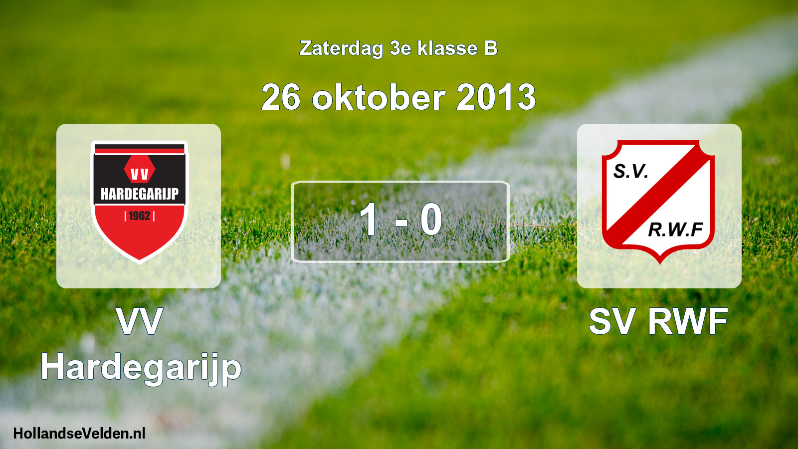 Total number of matches played: VV Hardegarijp - SV RWF 1 - 0 (26 October 2013)