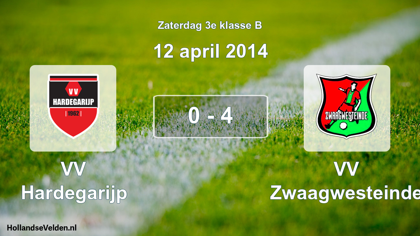 Total number of matches played: VV Hardegarijp - VV Zwaagwesteinde 0 - 4 (12 April 2014)