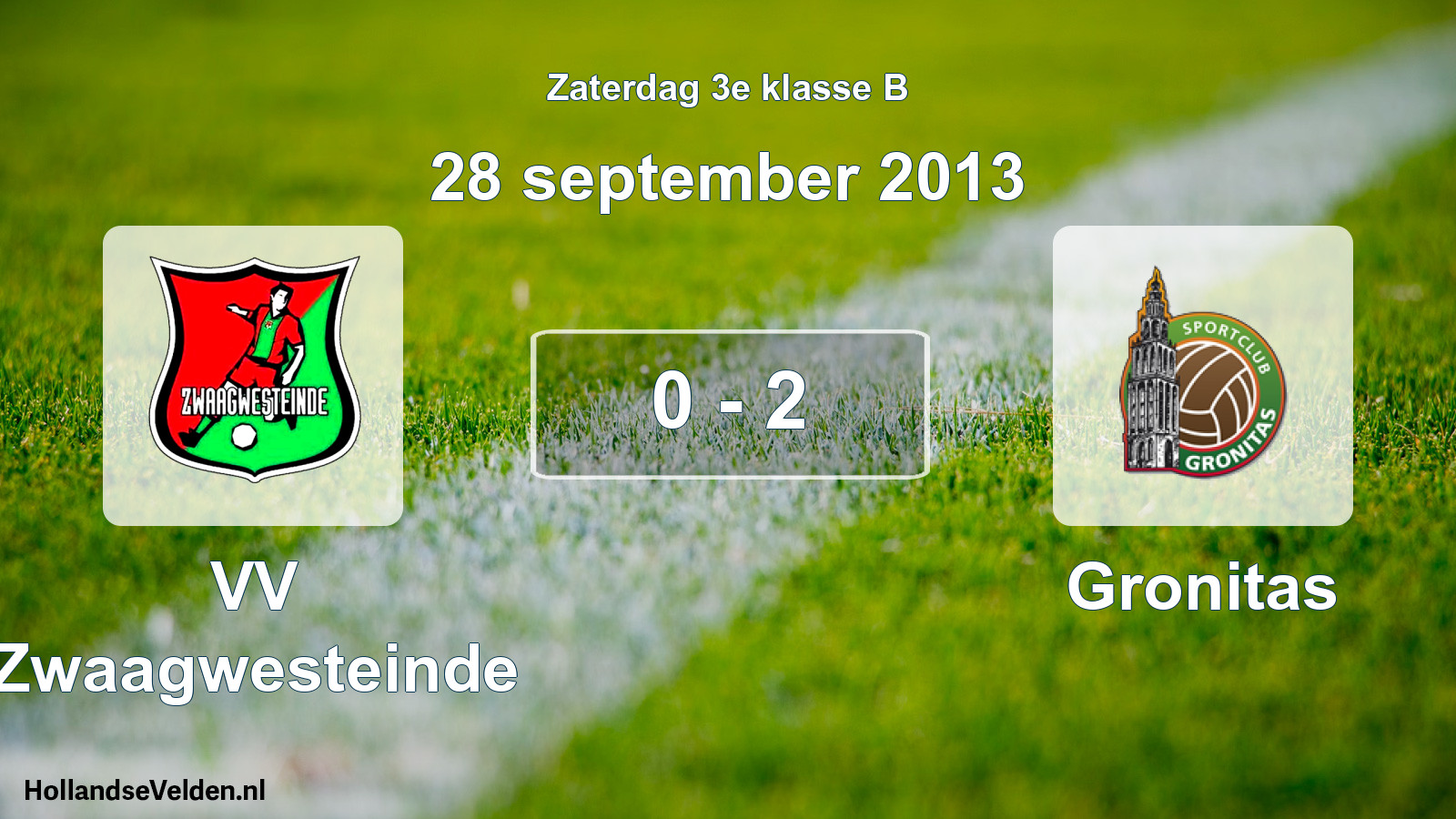 Total number of matches played: VV Zwaagwesteinde - Gronitas 0 - 2 (28 September 2013)