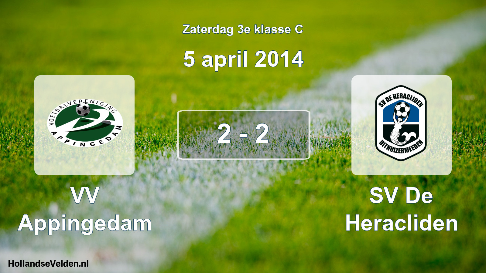 Total number of matches played: VV Appingedam - SV De Heracliden 2 - 2 (5 April 2014)