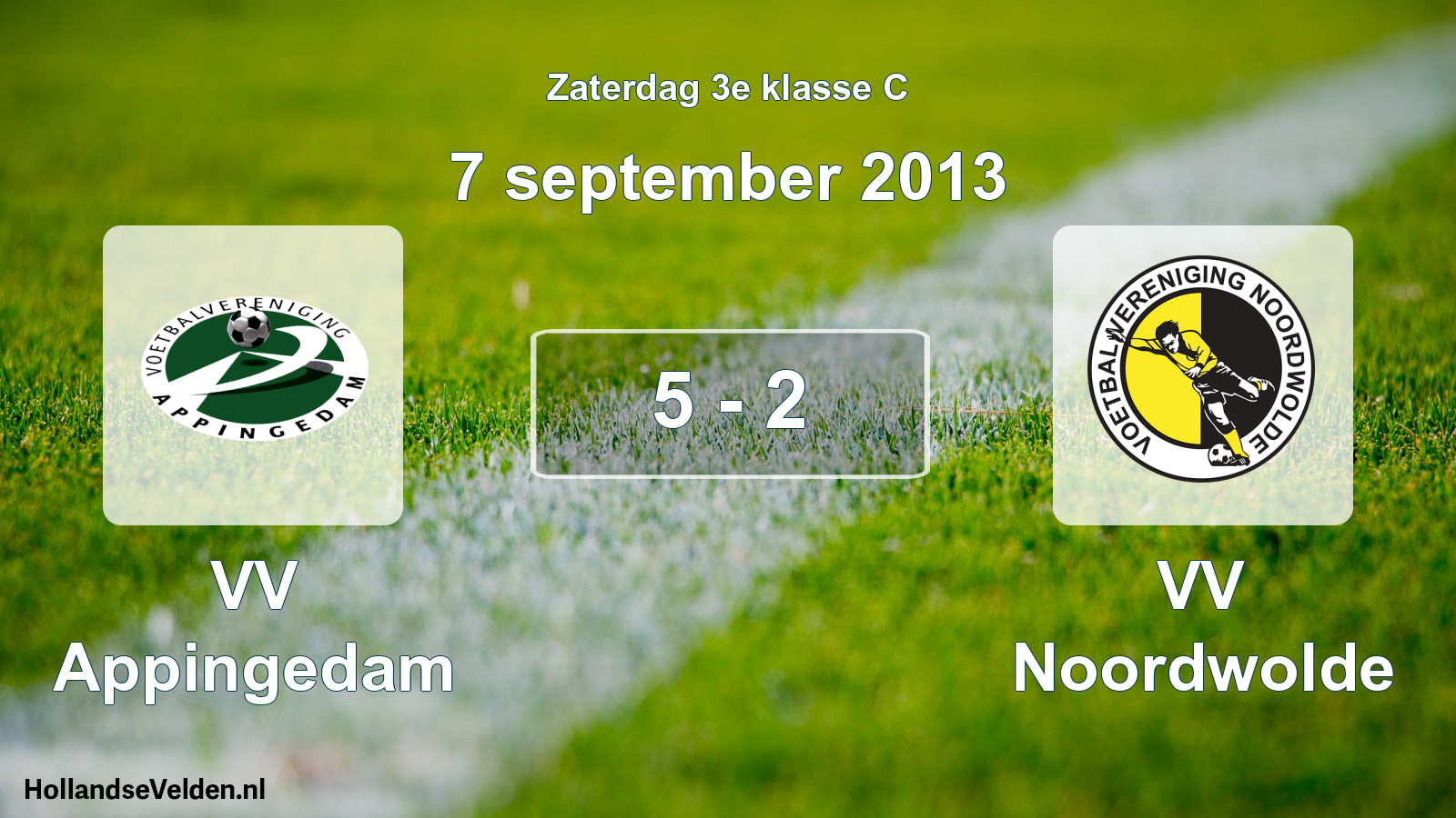 Total number of matches played: VV Appingedam - VV Noordwolde 5 - 2 (7 September 2013)