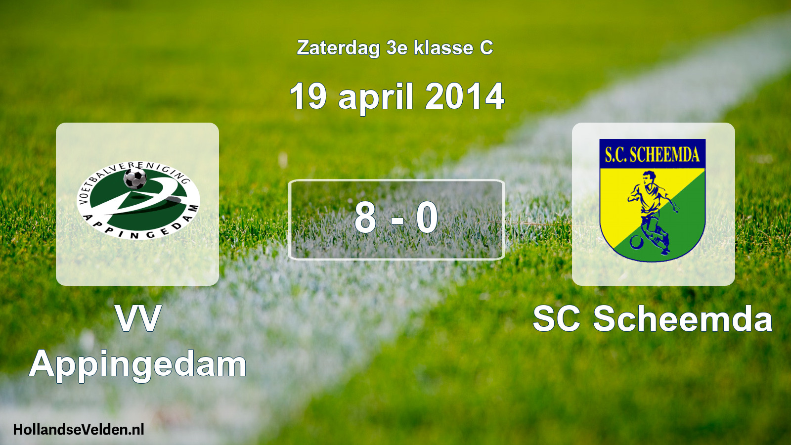 Total number of matches played: VV Appingedam - SC Scheemda 8 - 0 (19 April 2014)