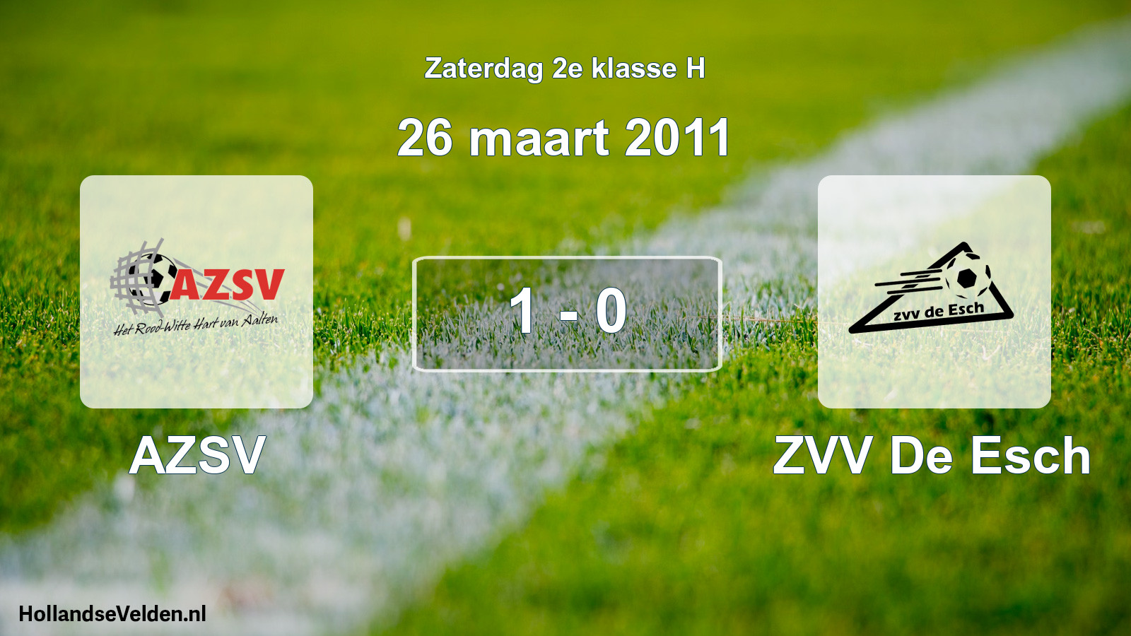 Total number of matches played: AZSV - ZVV De Esch 1 - 0 (26 March 2011)
