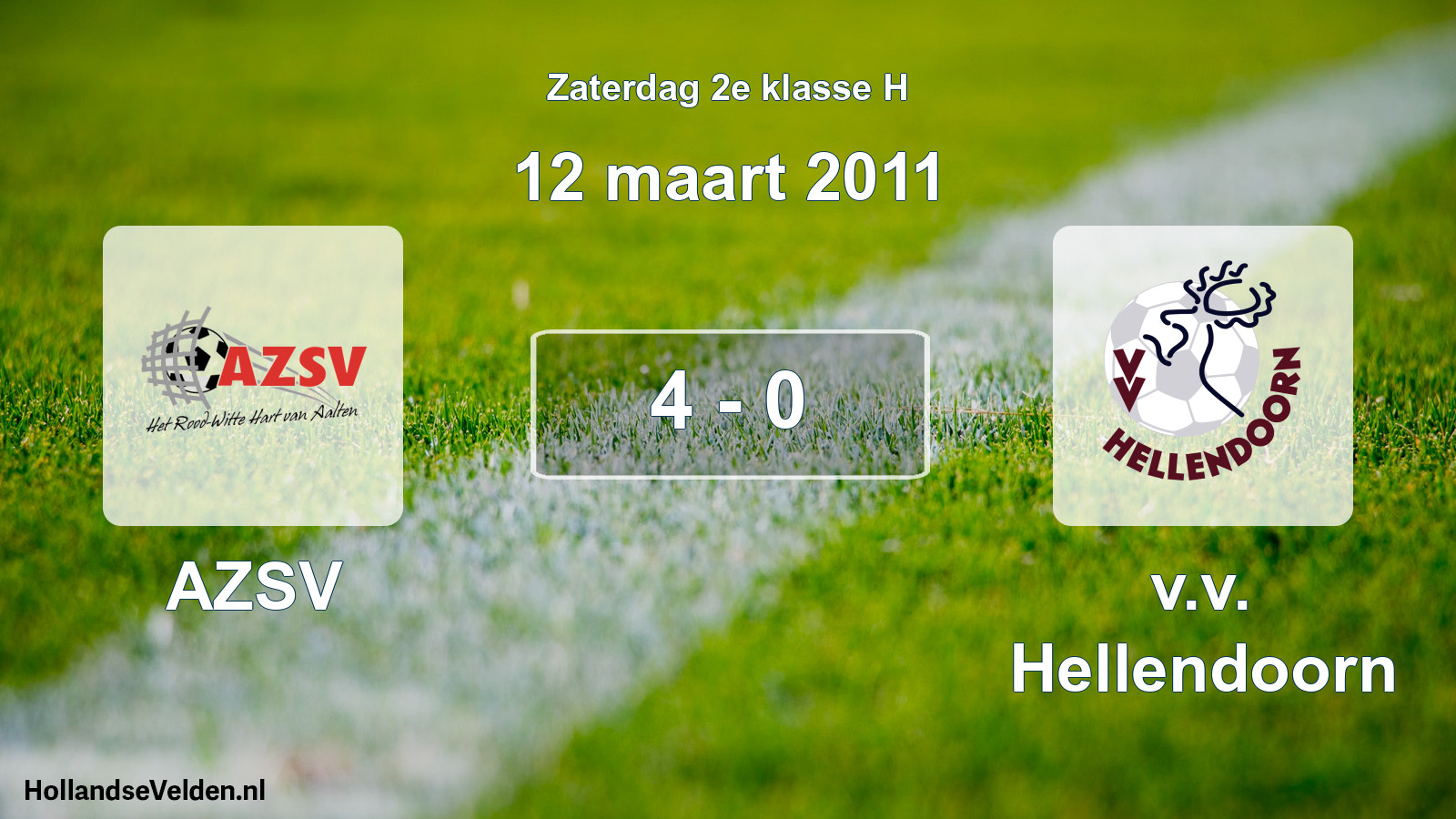 Total number of matches played: AZSV - v.v. Hellendoorn 4 - 0 (12 March 2011)