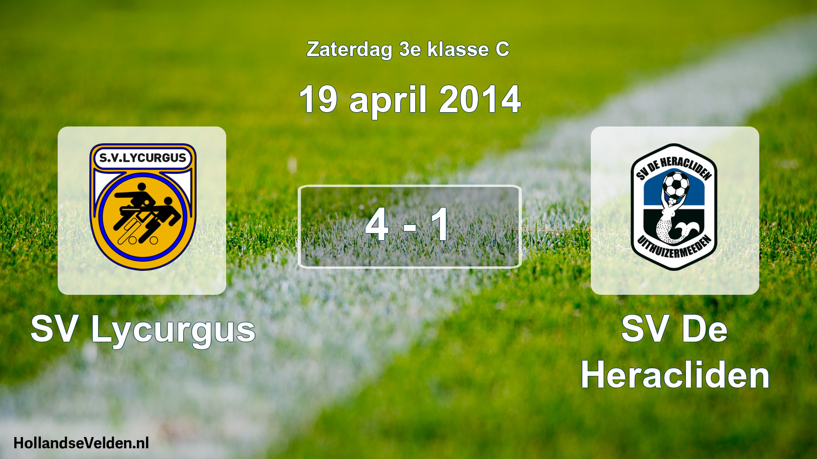 Total number of matches played: SV Lycurgus - SV De Heracliden 4 - 1 (19 April 2014)