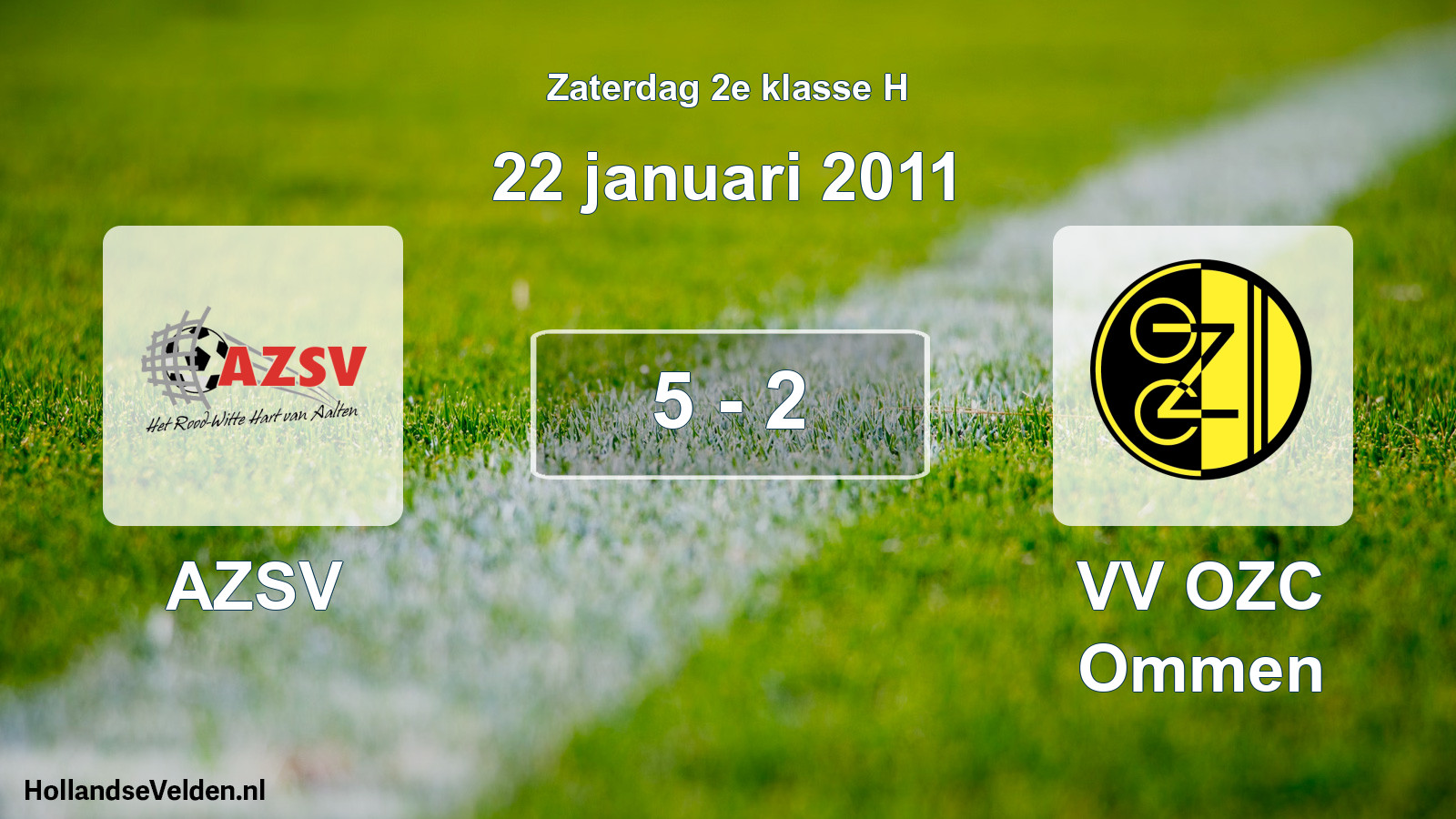 Total number of matches played: AZSV - VV OZC Ommen 5 - 2 (22 January 2011)