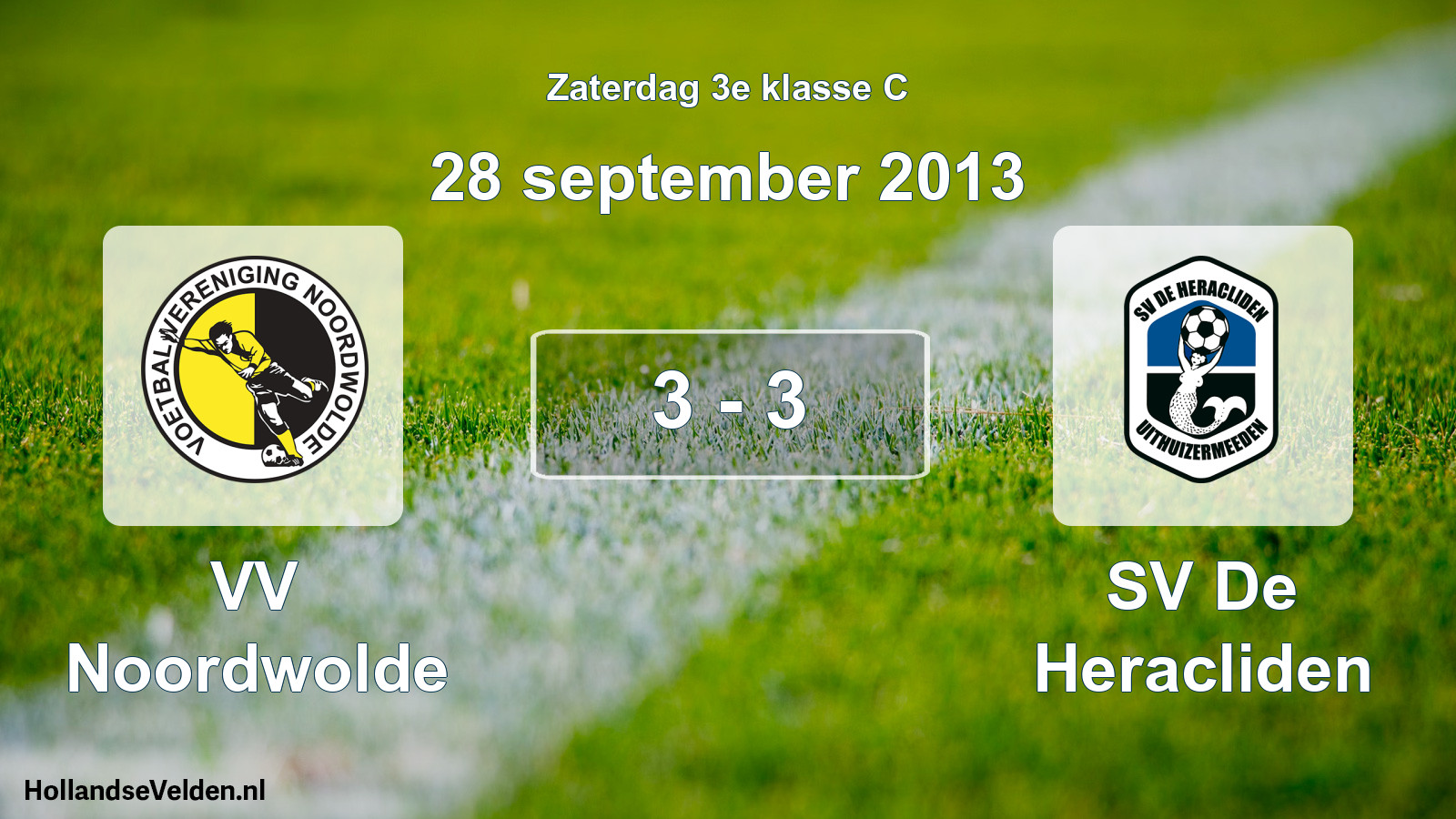 Total number of matches played: VV Noordwolde - SV De Heracliden 3 - 3 (28 September 2013)