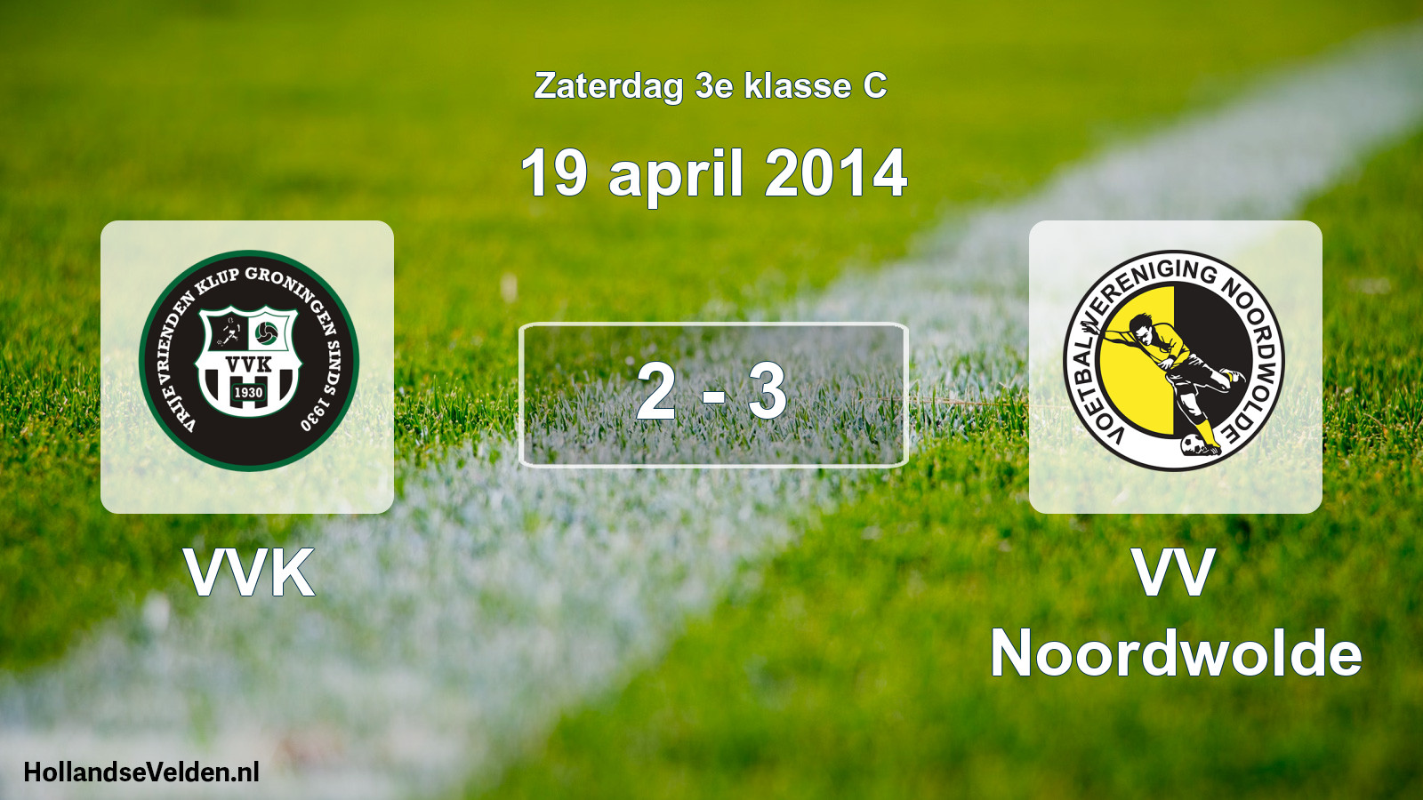 Total number of matches played: VVK - VV Noordwolde 2 - 3 (19 April 2014)