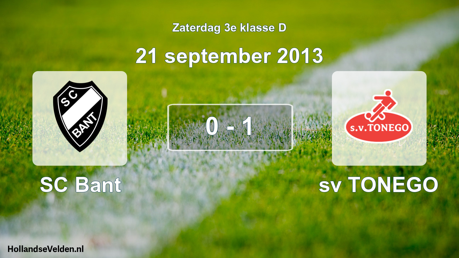 Total number of matches played: SC Bant - sv TONEGO 0 - 1 (21 September 2013)