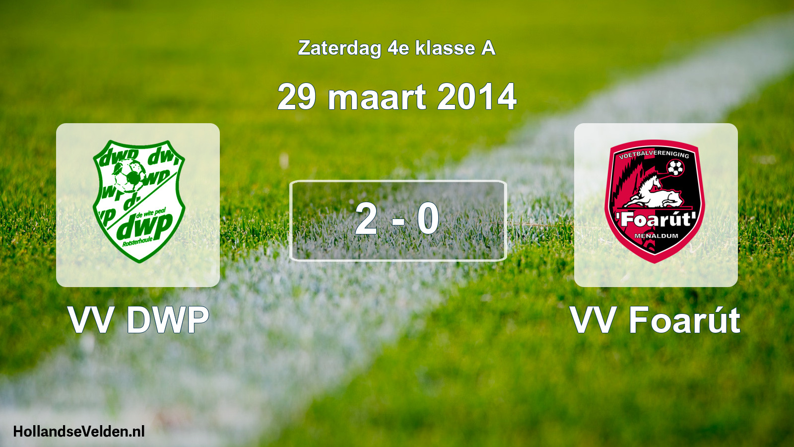 Total number of matches played: VV DWP - VV Foarút 2 - 0 (29 March 2014)