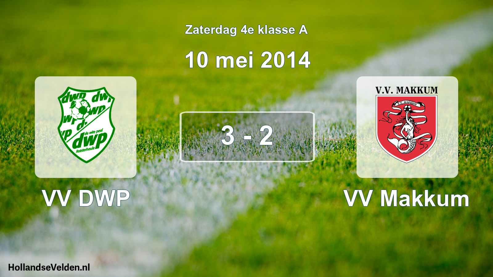 Total number of matches played: VV DWP - VV Makkum 3 - 2 (10 May 2014)