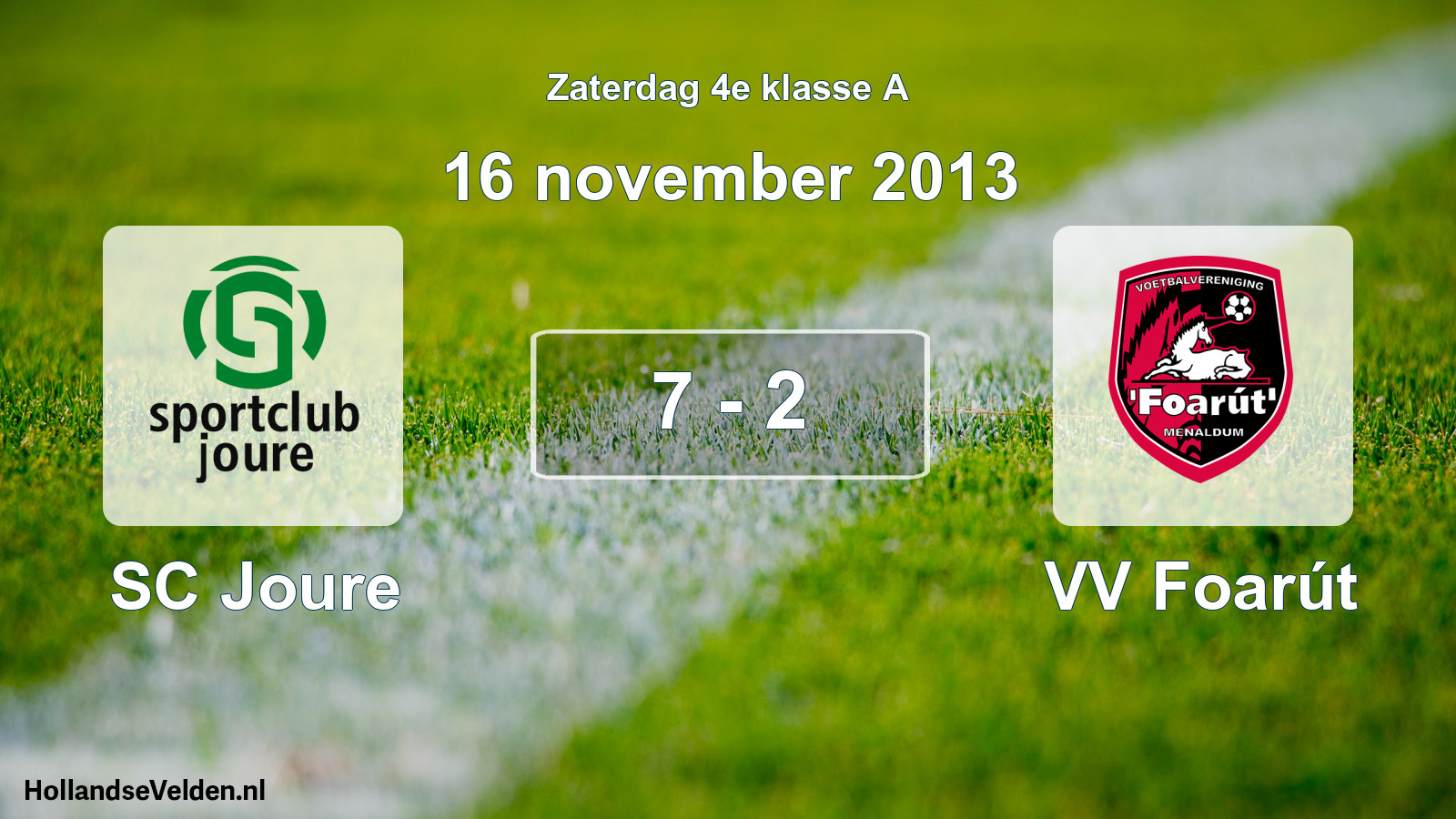 Total number of matches played: SC Joure - VV Foarút 7 - 2 (16 November 2013)