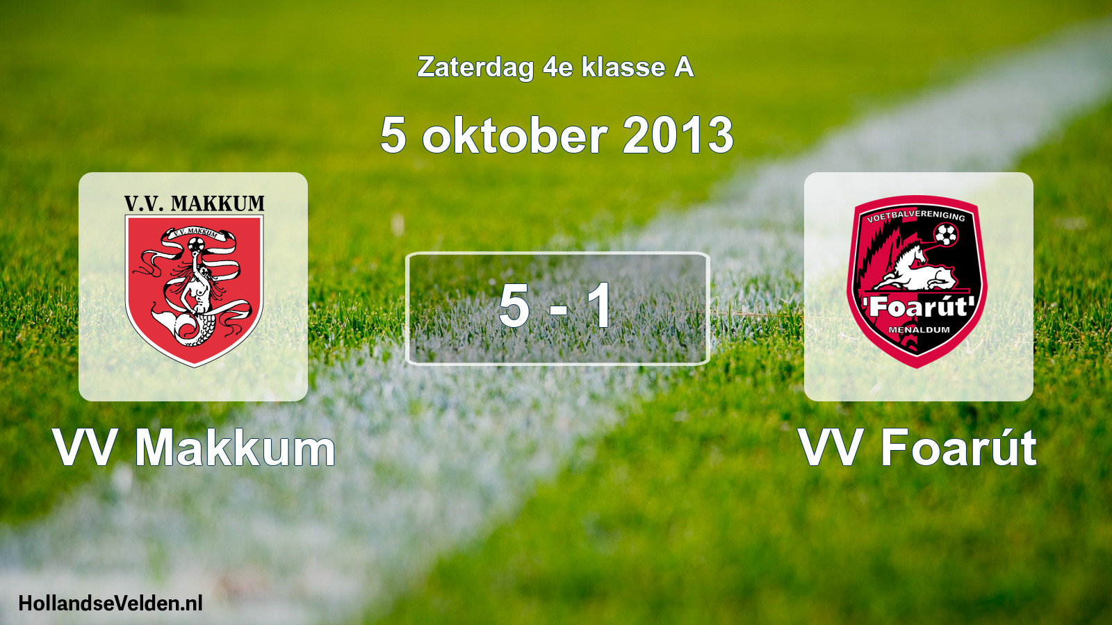 Total number of matches played: VV Makkum - VV Foarút 5 - 1 (5 October 2013)
