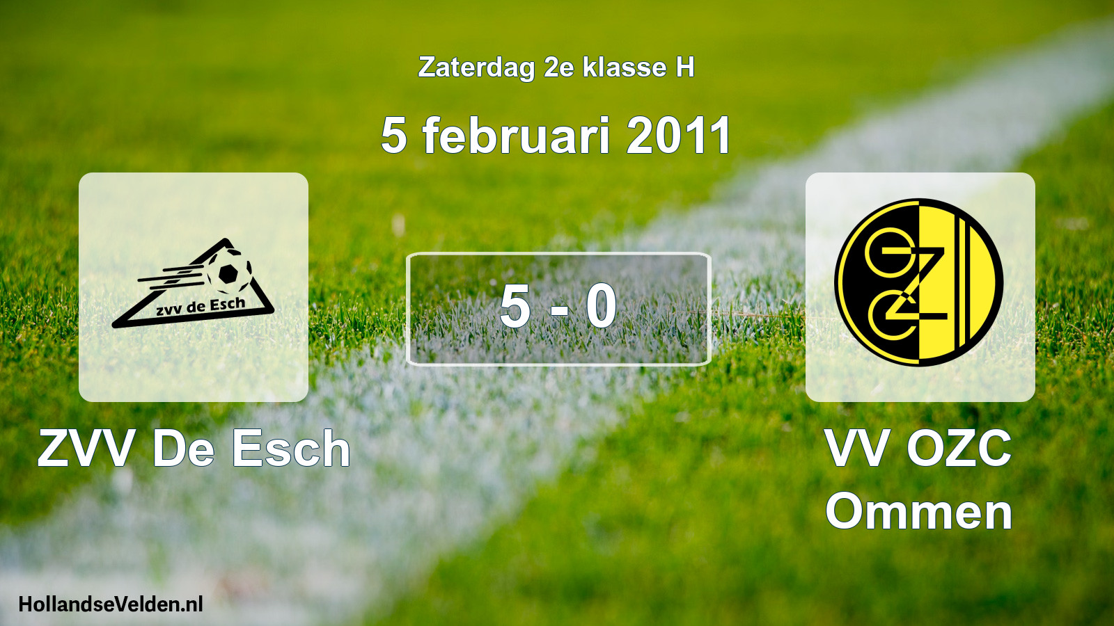 Total number of matches played: ZVV De Esch - VV OZC Ommen 5 - 0 (5 February 2011)