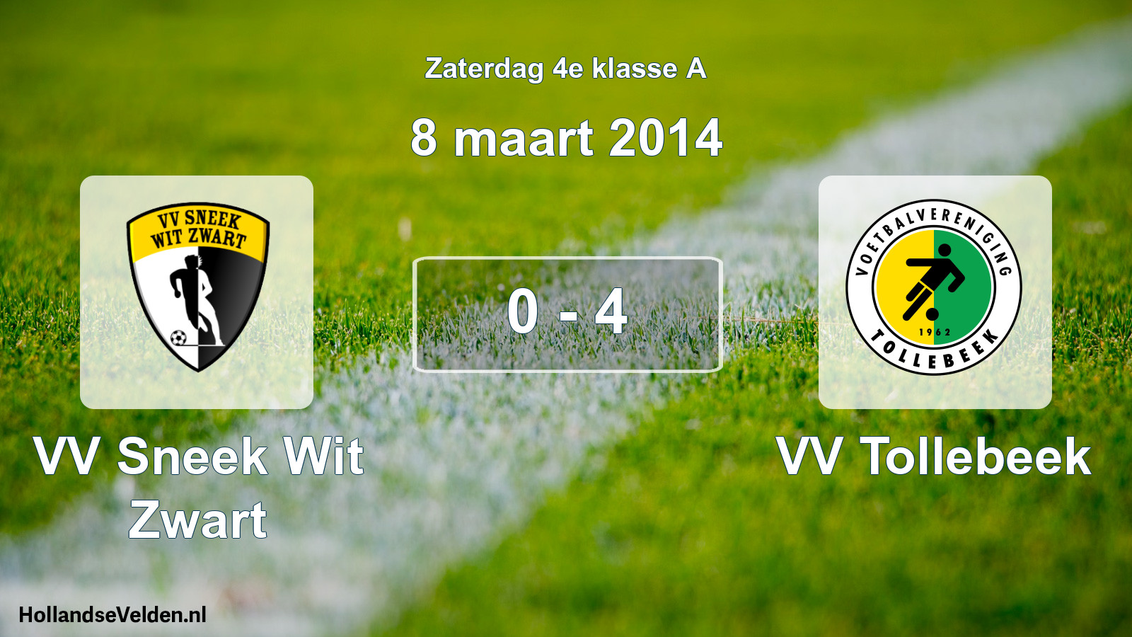 Total number of matches played: VV Sneek Wit Zwart - VV Tollebeek 0 - 4 (8 March 2014)