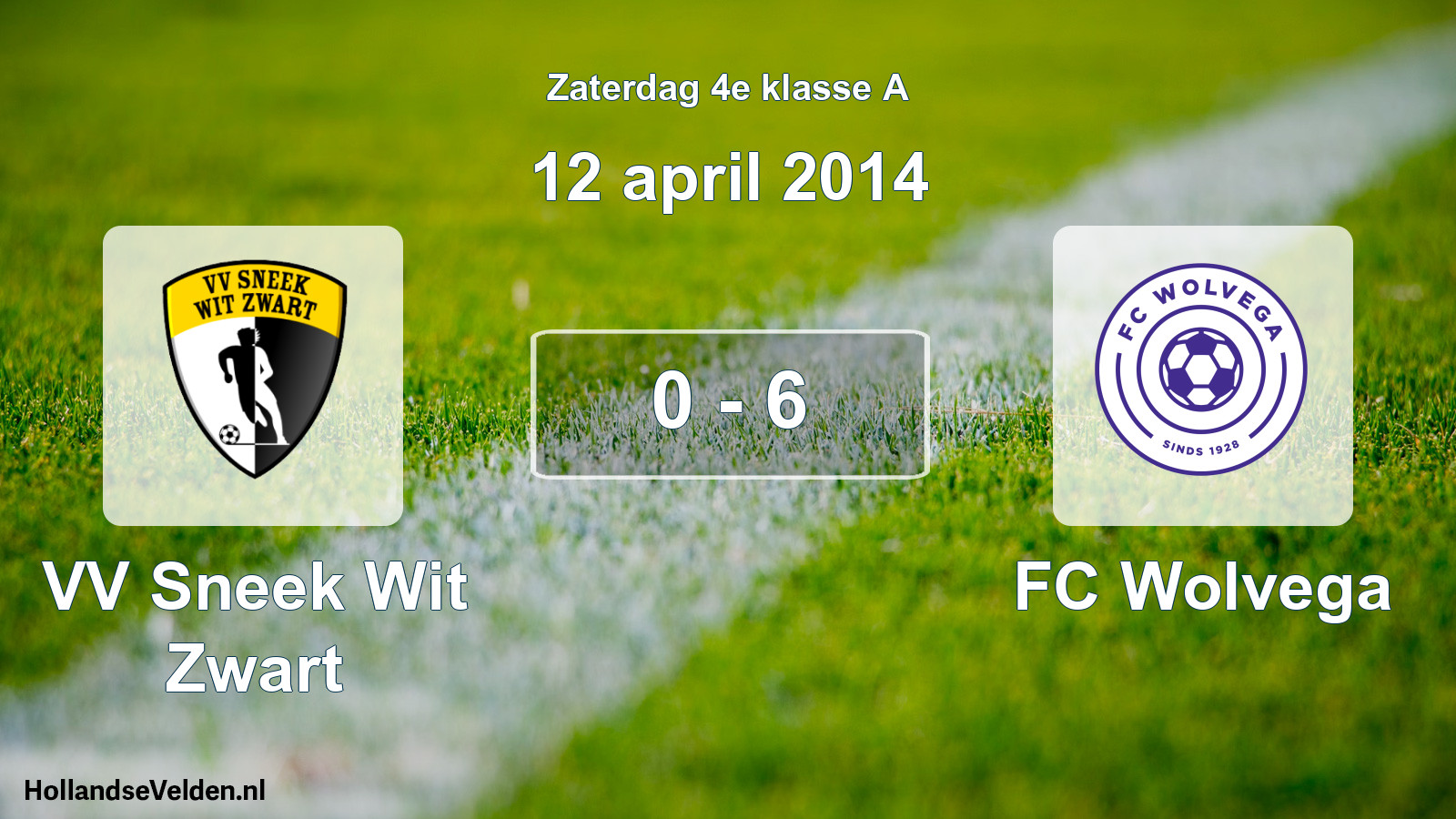 Total number of matches played: VV Sneek Wit Zwart - FC Wolvega 0 - 6 (12 April 2014)