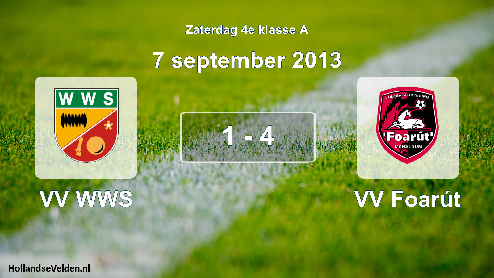 Total number of matches played: VV WWS - VV Foarút 1 - 4 (7 September 2013)