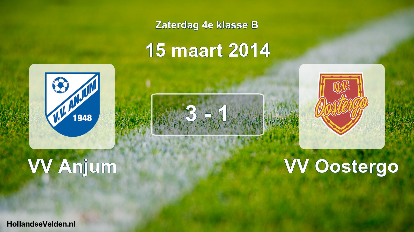 Total number of matches played: VV Anjum - VV Oostergo 3 - 1 (15 March 2014)