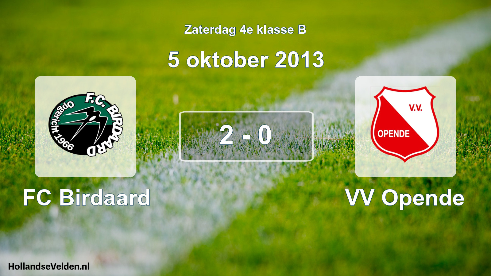 Total number of matches played: FC Birdaard - VV Opende 2 - 0 (5 October 2013)