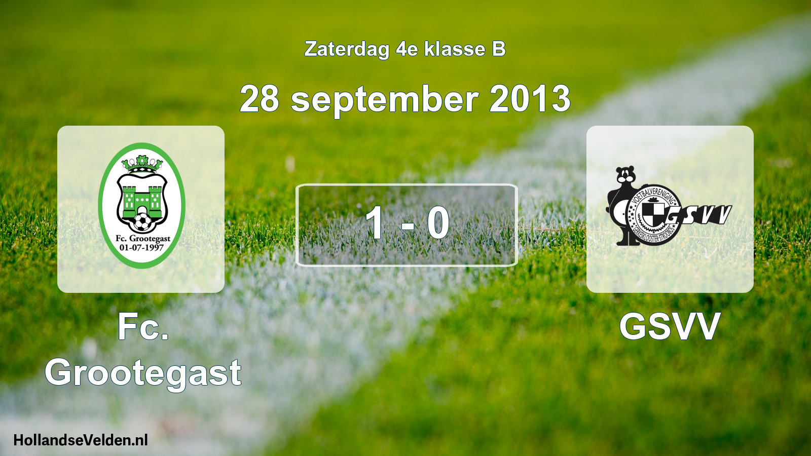 Total number of matches played: Fc. Grootegast - GSVV 1 - 0 (28 September 2013)