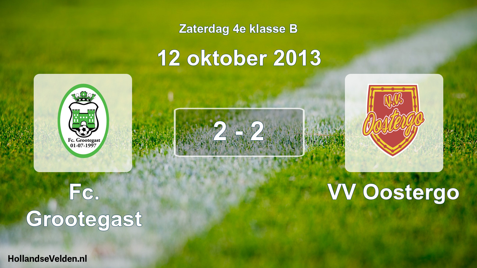 Total number of matches played: Fc. Grootegast - VV Oostergo 2 - 2 (12 October 2013)