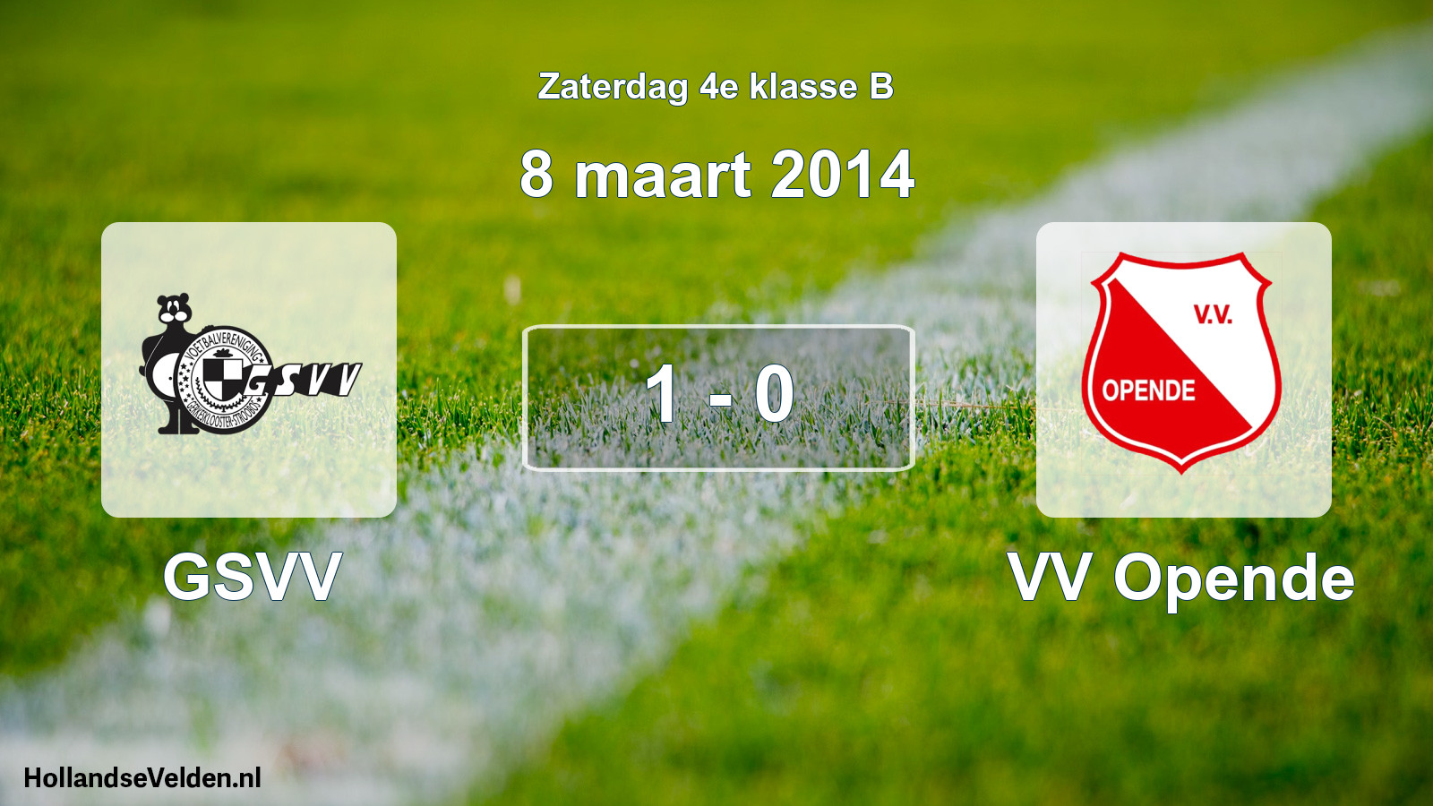 Total number of matches played: GSVV - VV Opende 1 - 0 (8 March 2014)