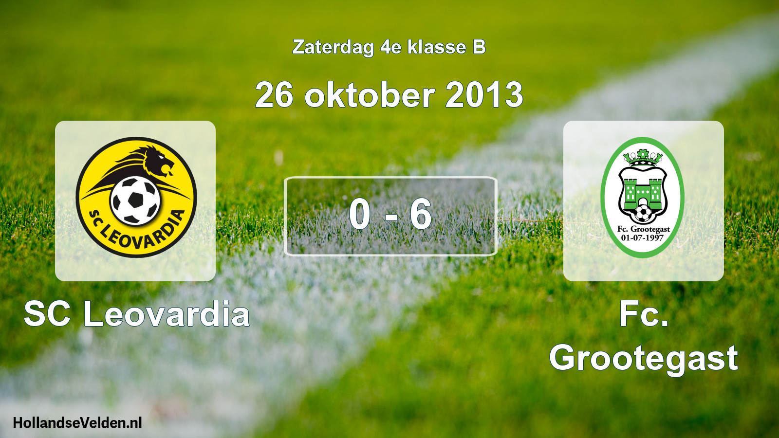 Total number of matches played: SC Leovardia - Fc. Grootegast 0 - 6 (26 October 2013)