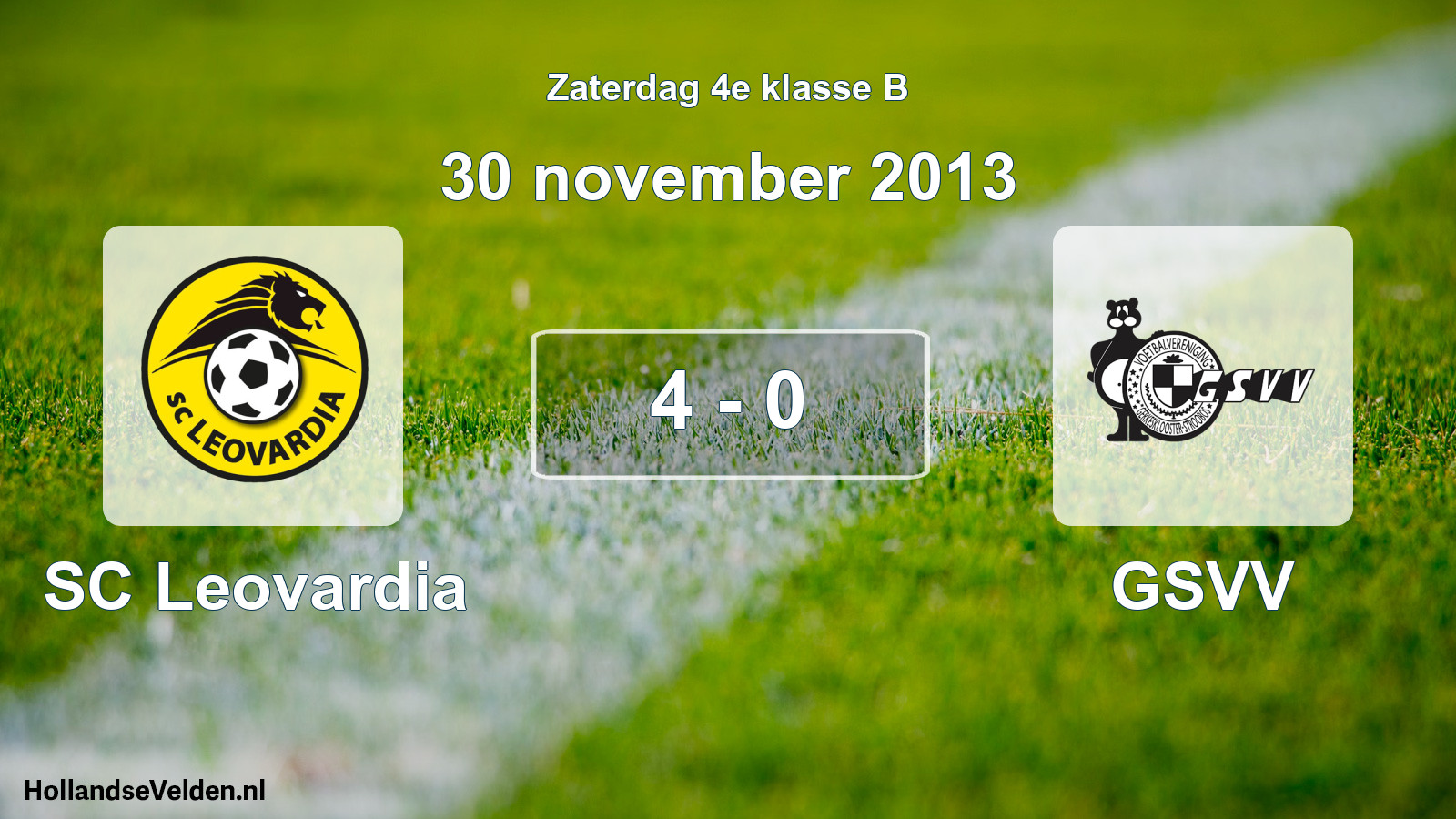 Total number of matches played: SC Leovardia - GSVV 4 - 0 (30 November 2013)