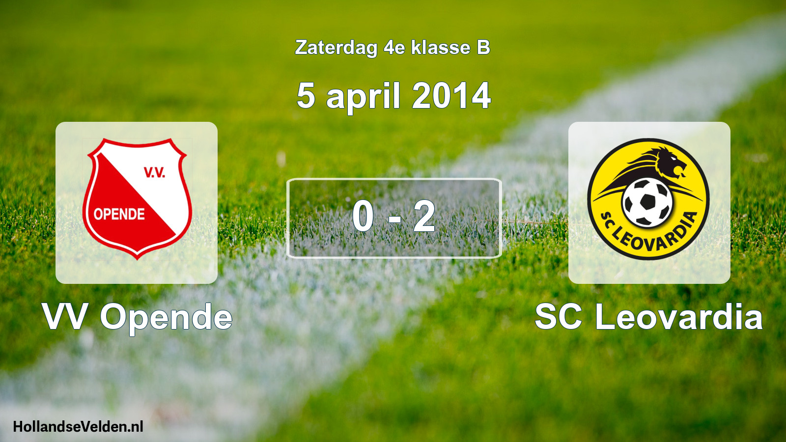 Total number of matches played: VV Opende - SC Leovardia 0 - 2 (5 April 2014)