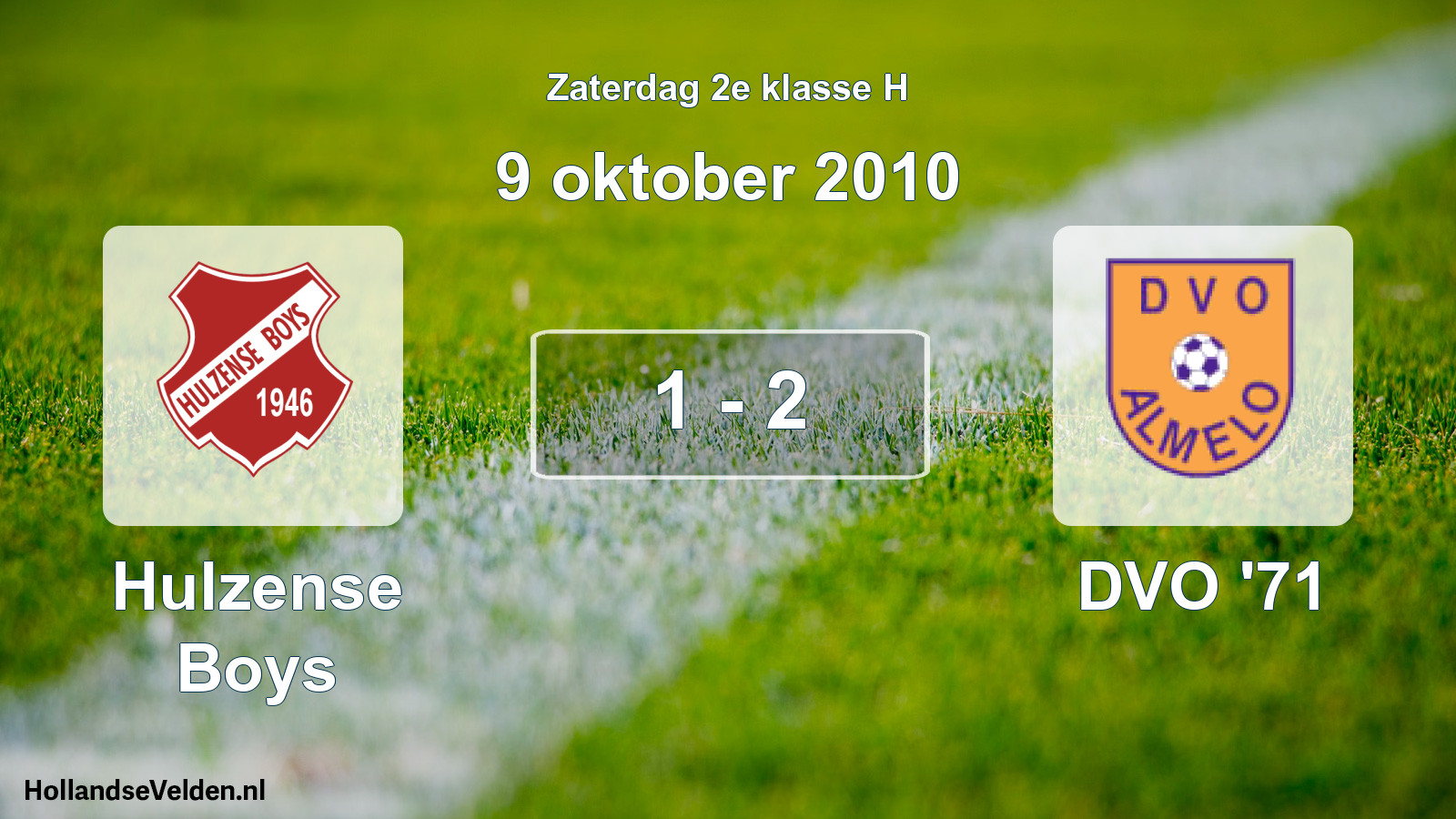 Total number of matches played: Hulzense Boys - DVO '71 1 - 2 (9 October 2010)
