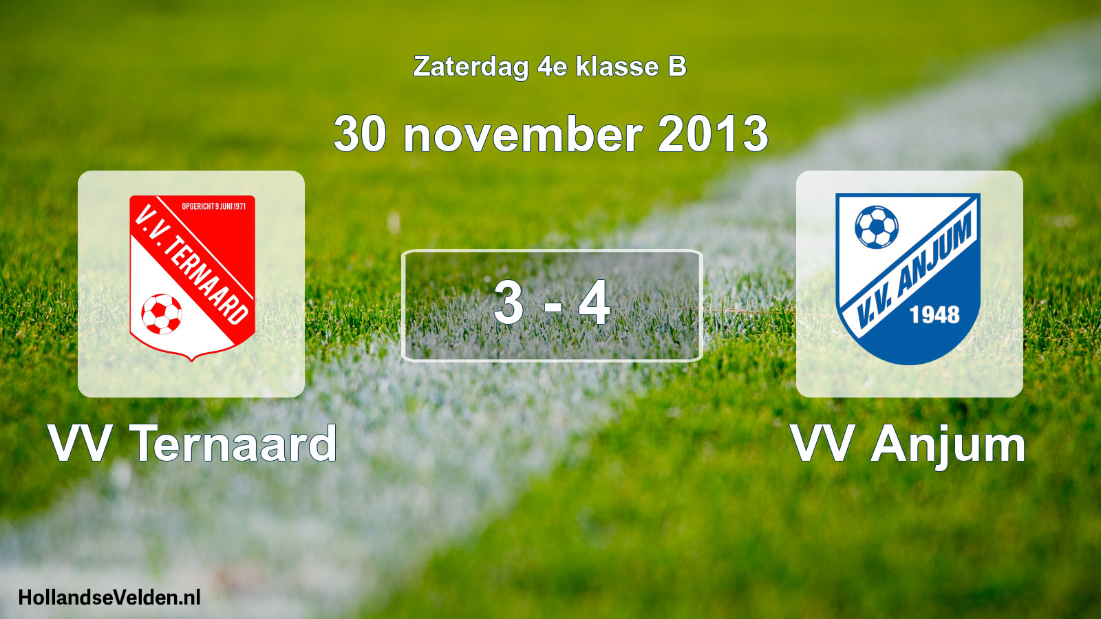 Total number of matches played: VV Ternaard - VV Anjum 3 - 4 (30 November 2013)