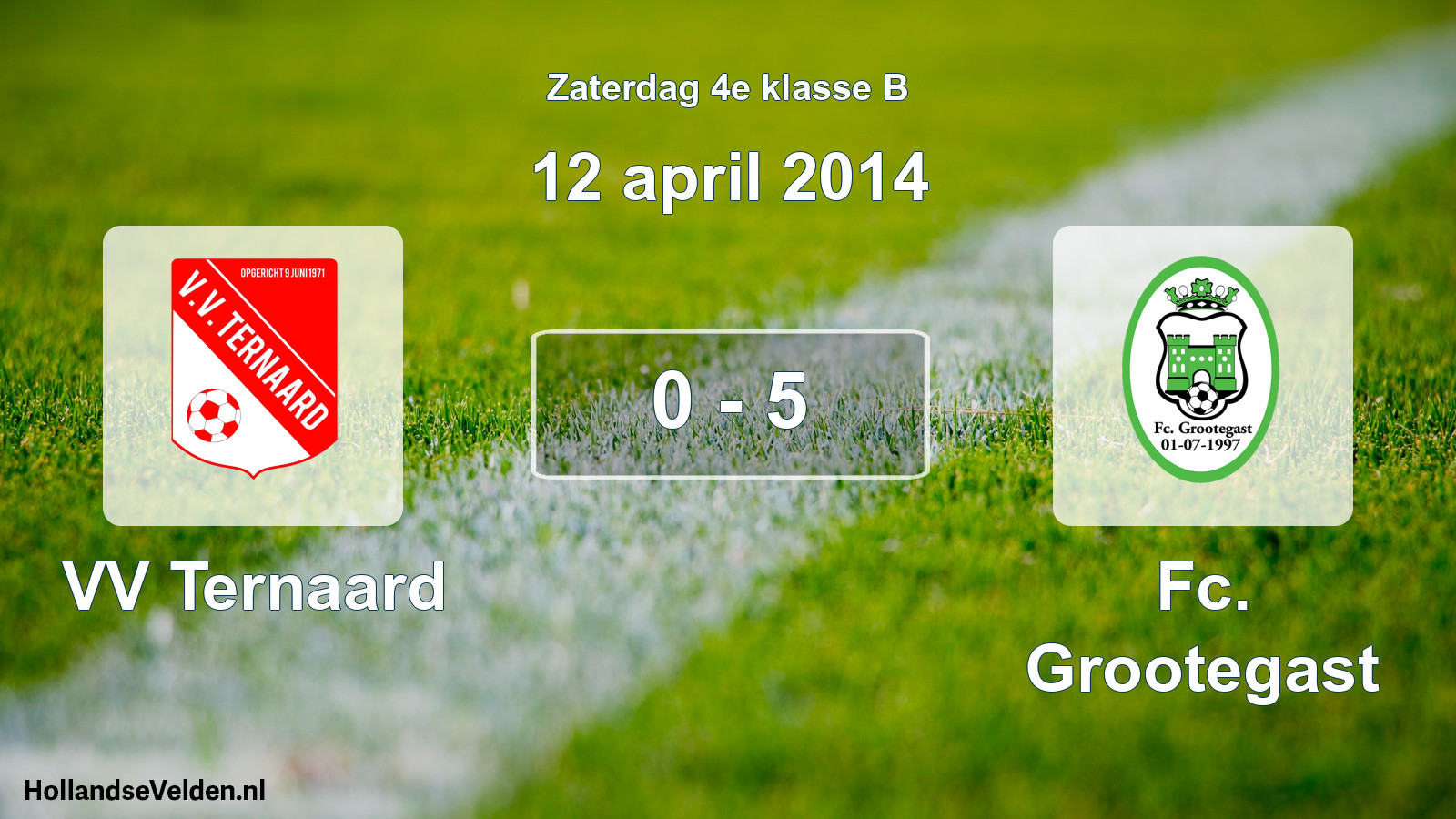 Total number of matches played: VV Ternaard - Fc. Grootegast 0 - 5 (12 April 2014)