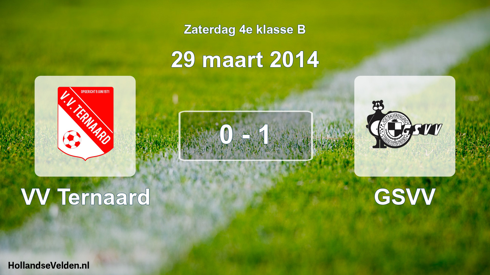 Total number of matches played: VV Ternaard - GSVV 0 - 1 (29 March 2014)