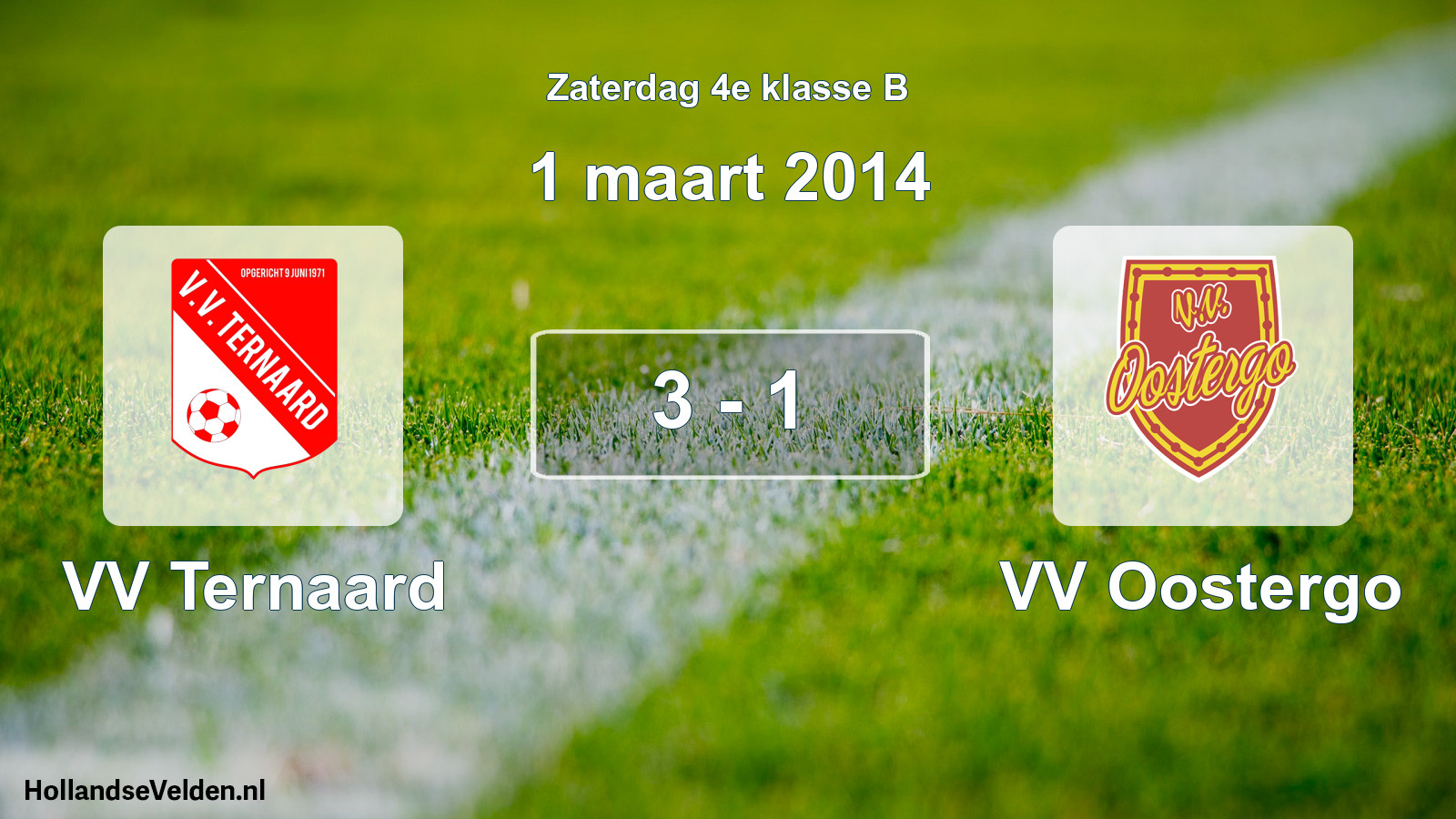 Total number of matches played: VV Ternaard - VV Oostergo 3 - 1 (1 March 2014)